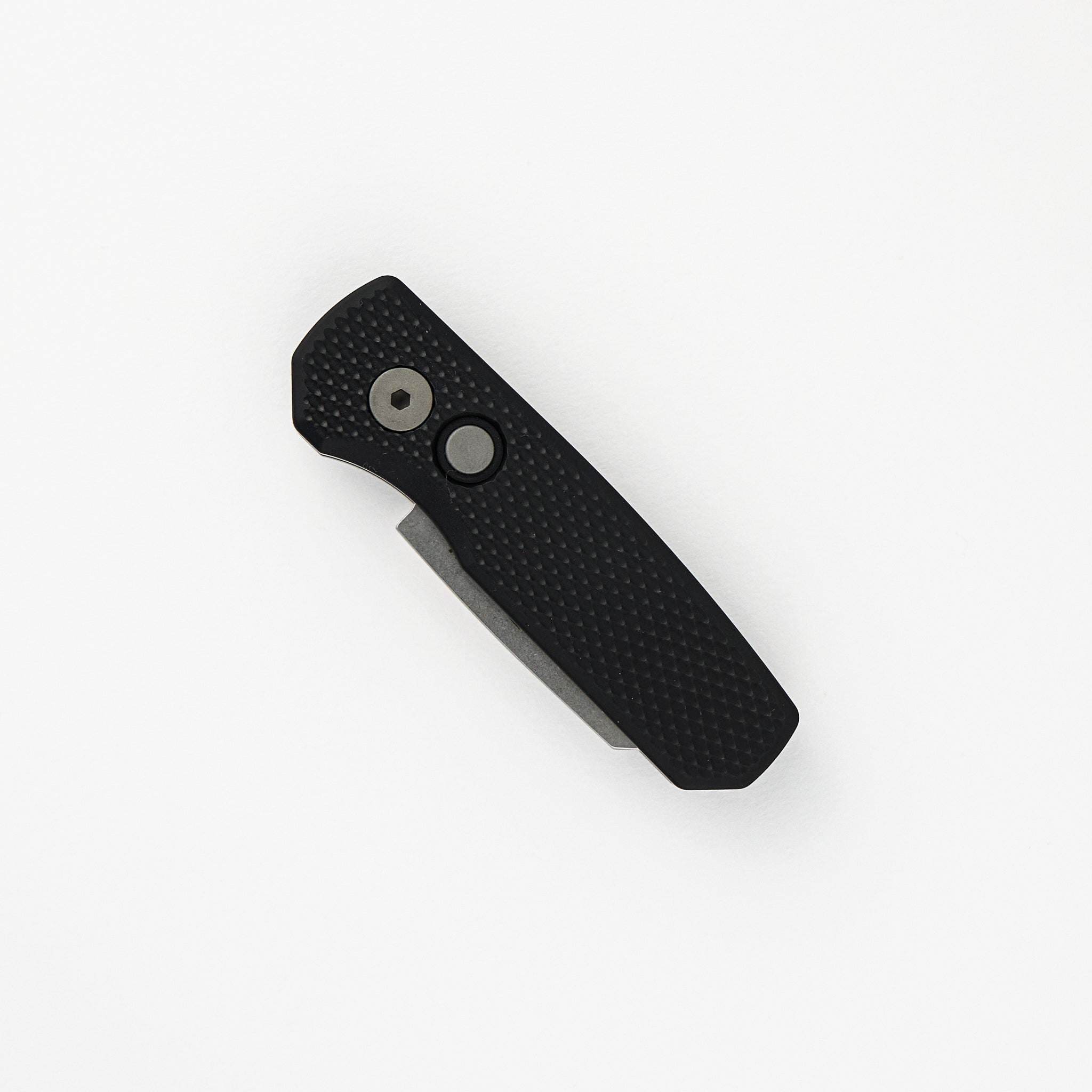 Runt 5 - Textured Black Aluminum Handle - Stonewash Magnacut Reverse Tanto Blade - R5405