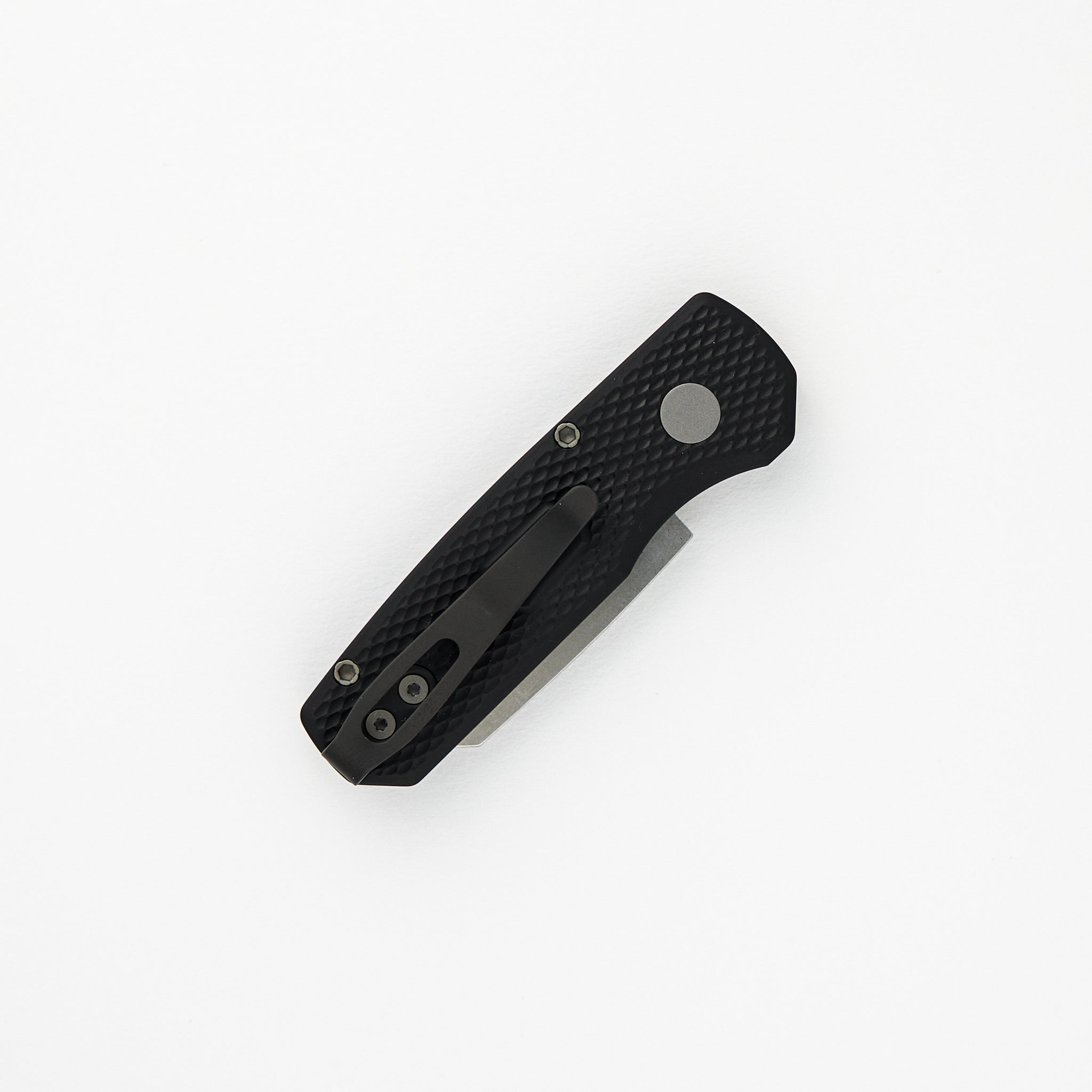 Runt 5 - Textured Black Aluminum Handle - Stonewash Magnacut Reverse Tanto Blade - R5405