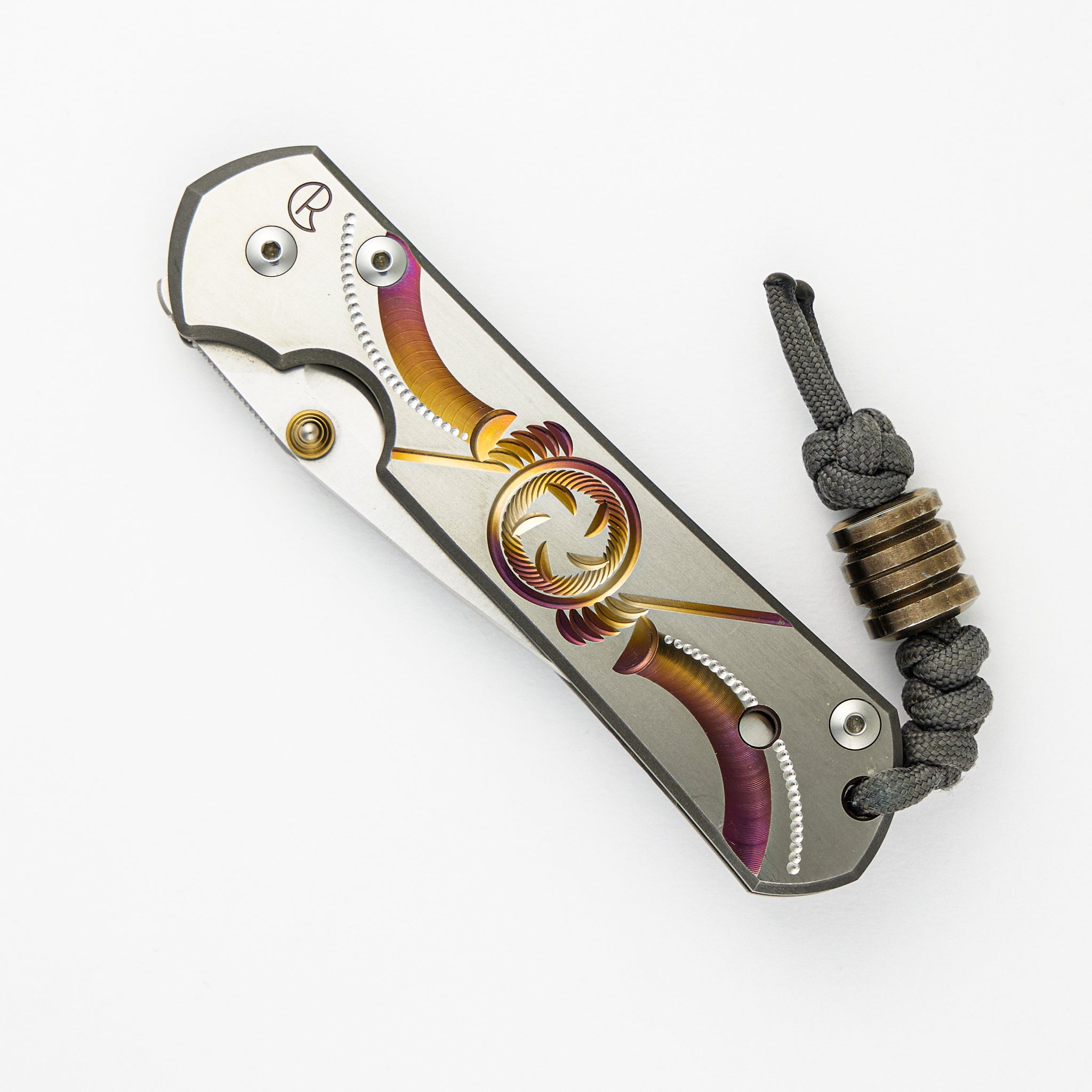 Large Sebenza 21 Unique - Titanium Handle - Polished Drop Point CPM S35VN Blade - Gold Single Lug