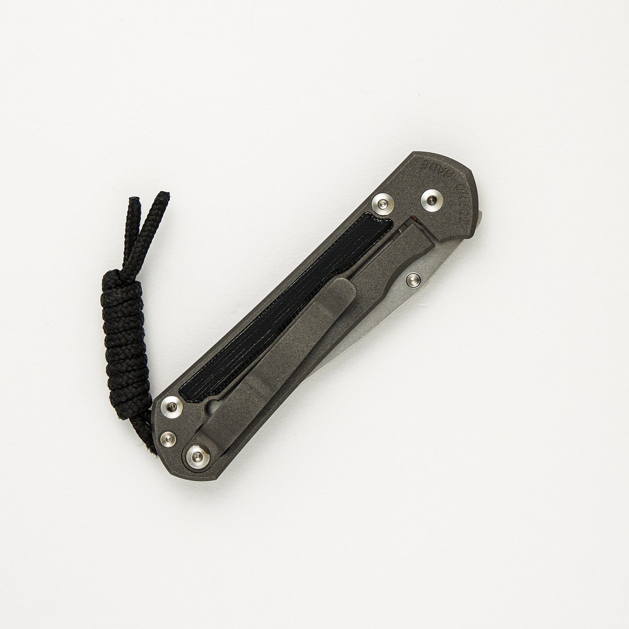 Small Sebenza 31 - Drop Point CPM MagnaCut Blade - Black Canvas Micarta Inlays - Silver Single Thumb Lug