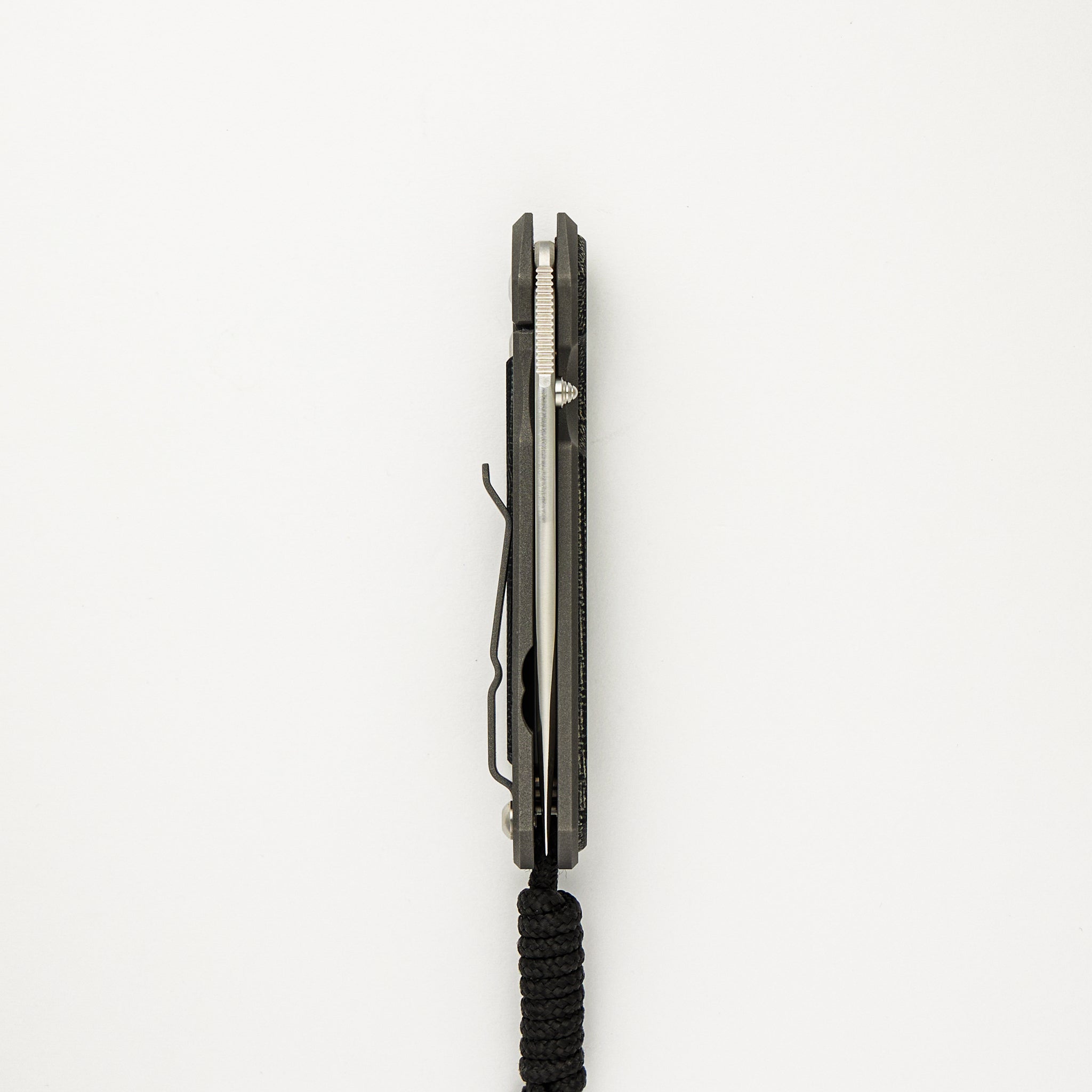 Small Sebenza 31 - Drop Point CPM MagnaCut Blade - Black Canvas Micarta Inlays - Silver Single Thumb Lug