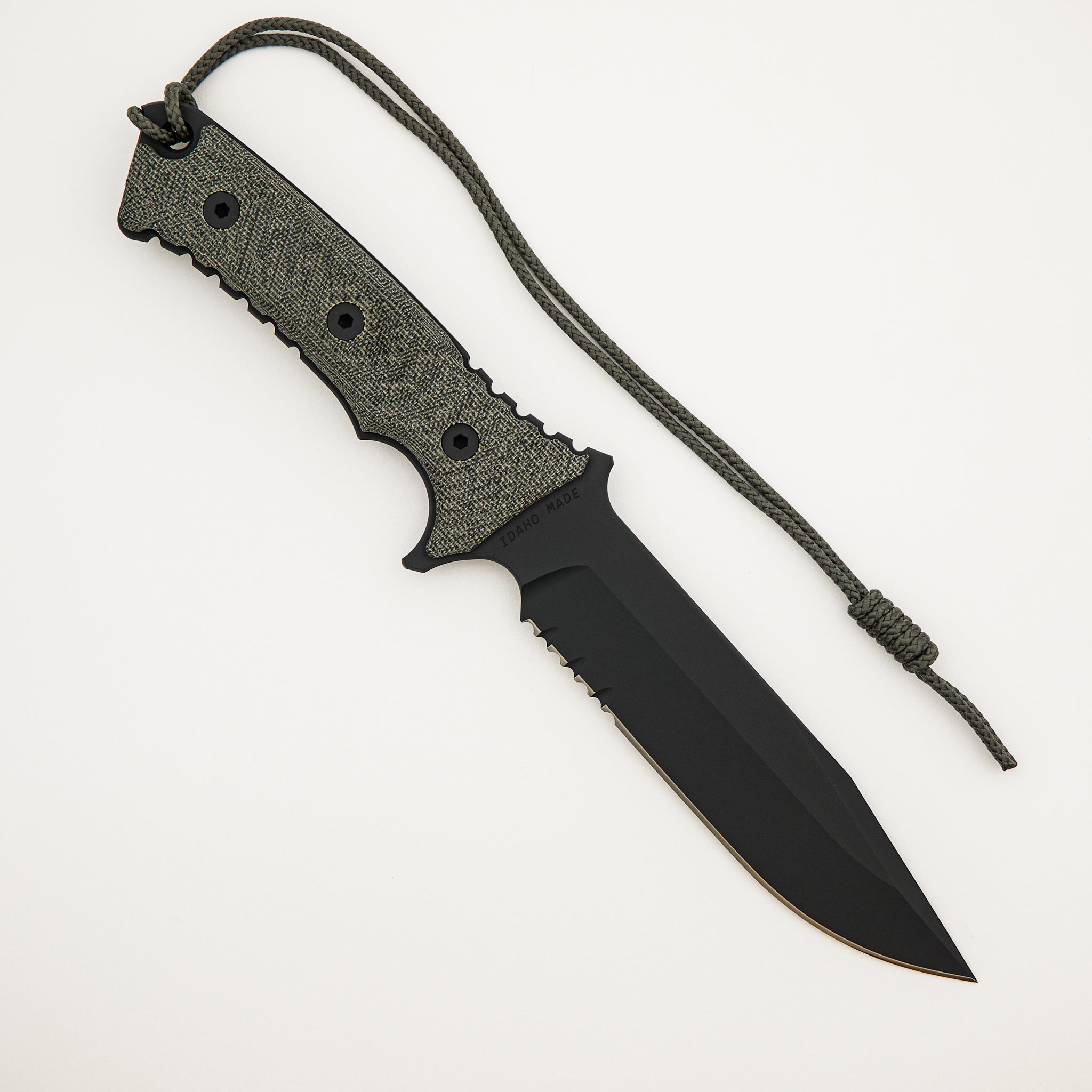 Pacific - Serrated /Black CPM-S35VN Blade - Black Canvas Micarta Handle - PAC-1001