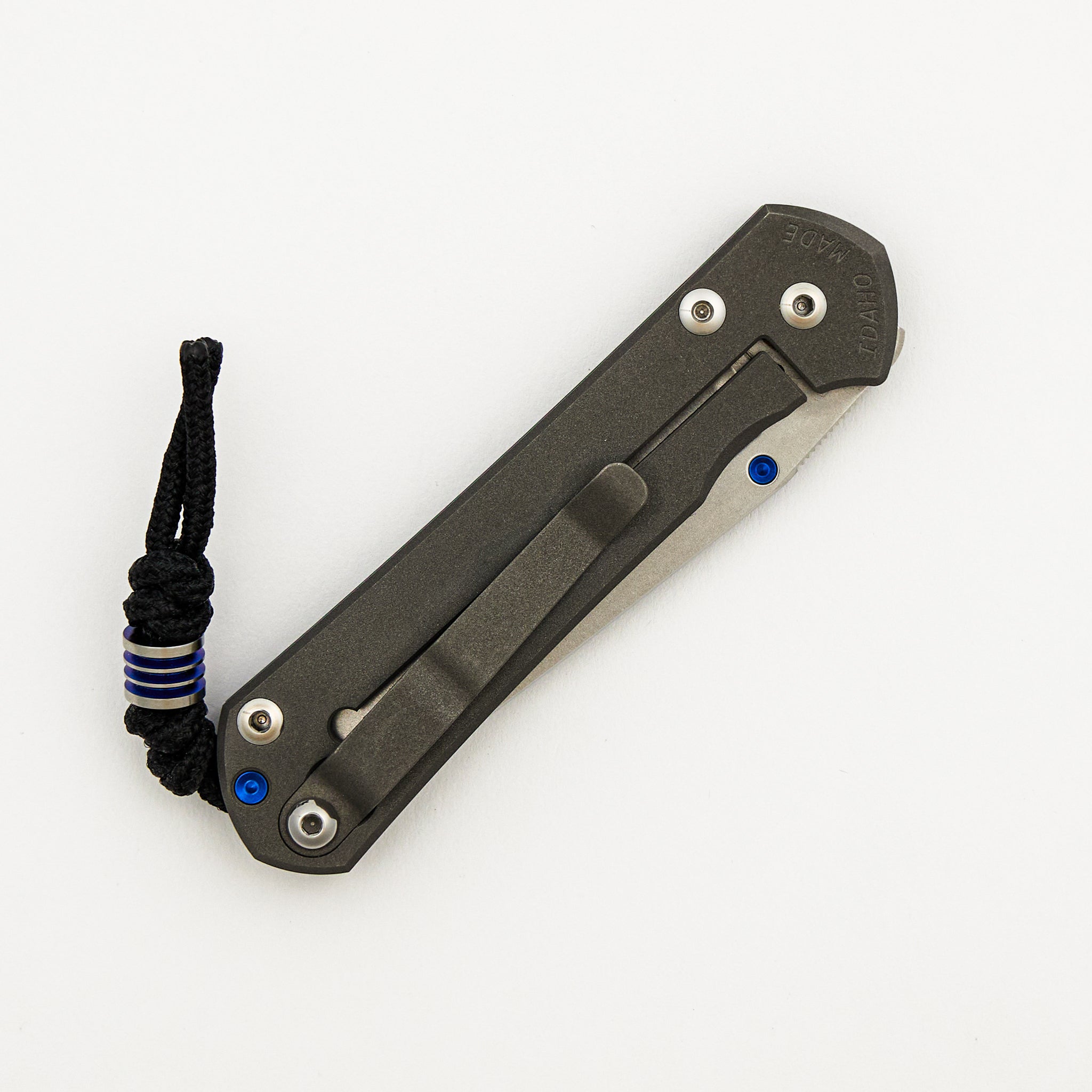 Small Sebenza 31 - Carbon Fiber Front - Tanto CPM MagnaCut Blade - Blue Single Thumb Lug