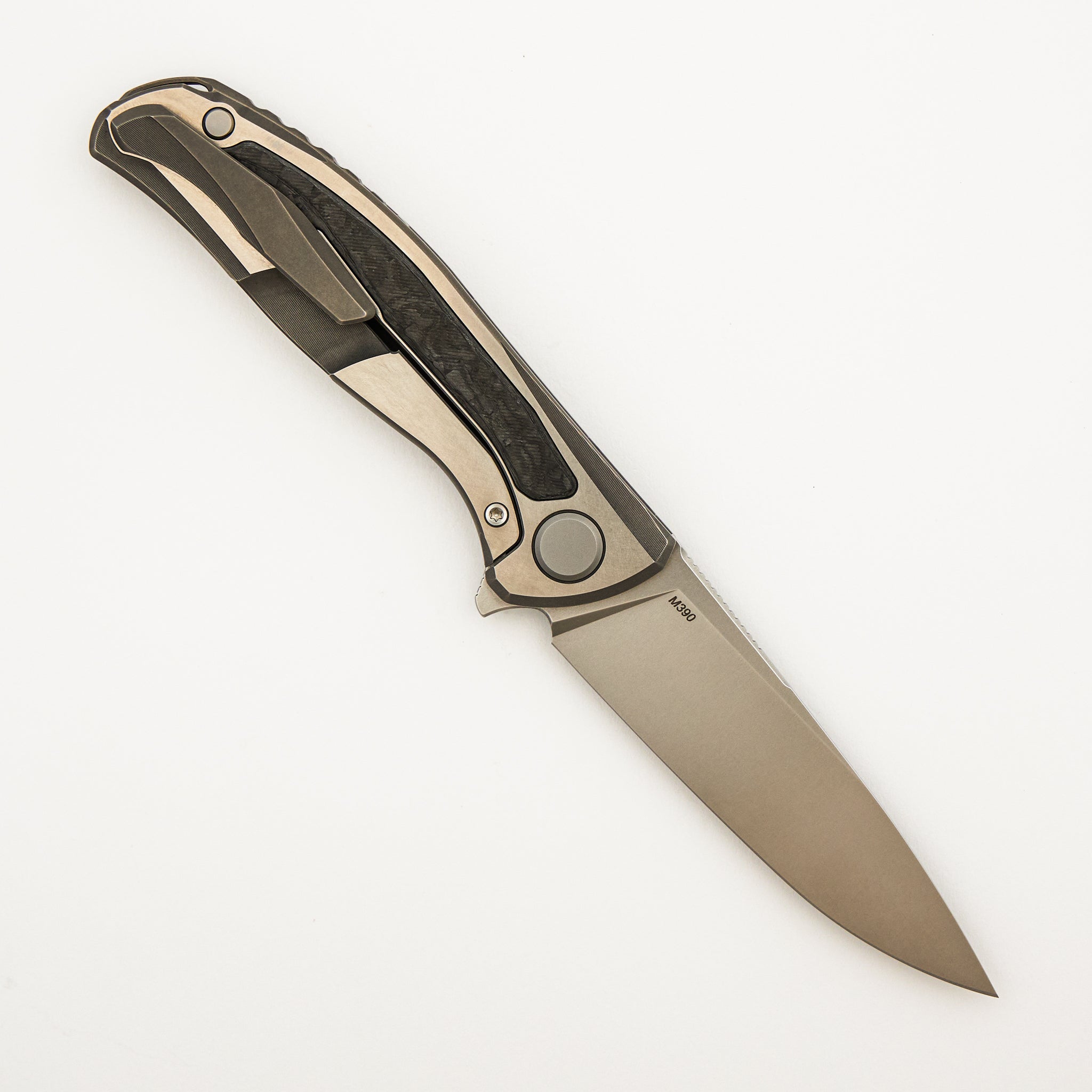 F95NL Gen. 5 - M390 Blade - Titanium Handle - Black TechnoCarbo Inlays - MRBS