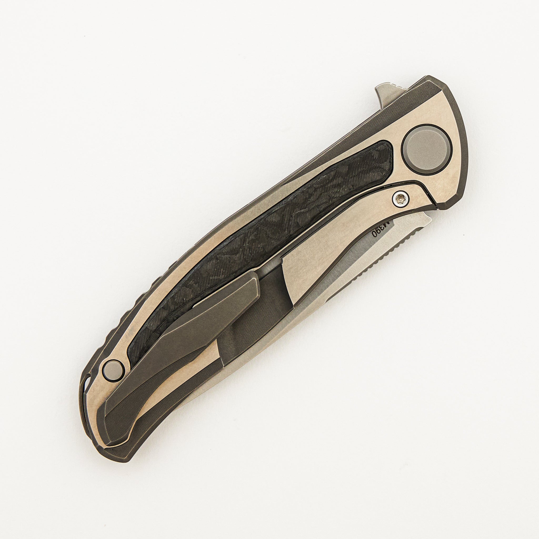 F95NL Gen. 5 - M390 Blade - Titanium Handle - Black TechnoCarbo Inlays - MRBS