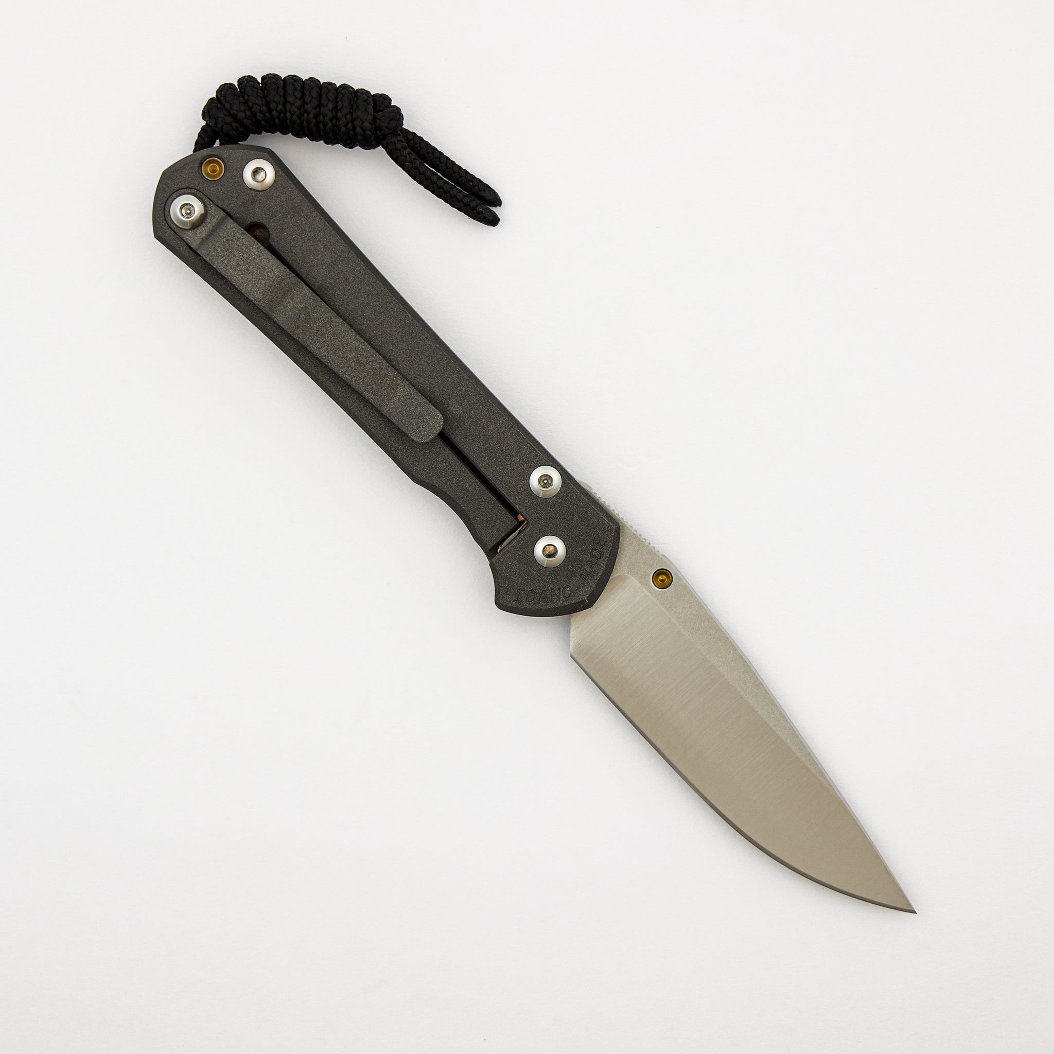 Small Sebenza 31 - "Morning Sun" Unique Graphic - Citrine - Drop Point CPM MagnaCut Blade - Citrine - Gold Single Thumb Lug