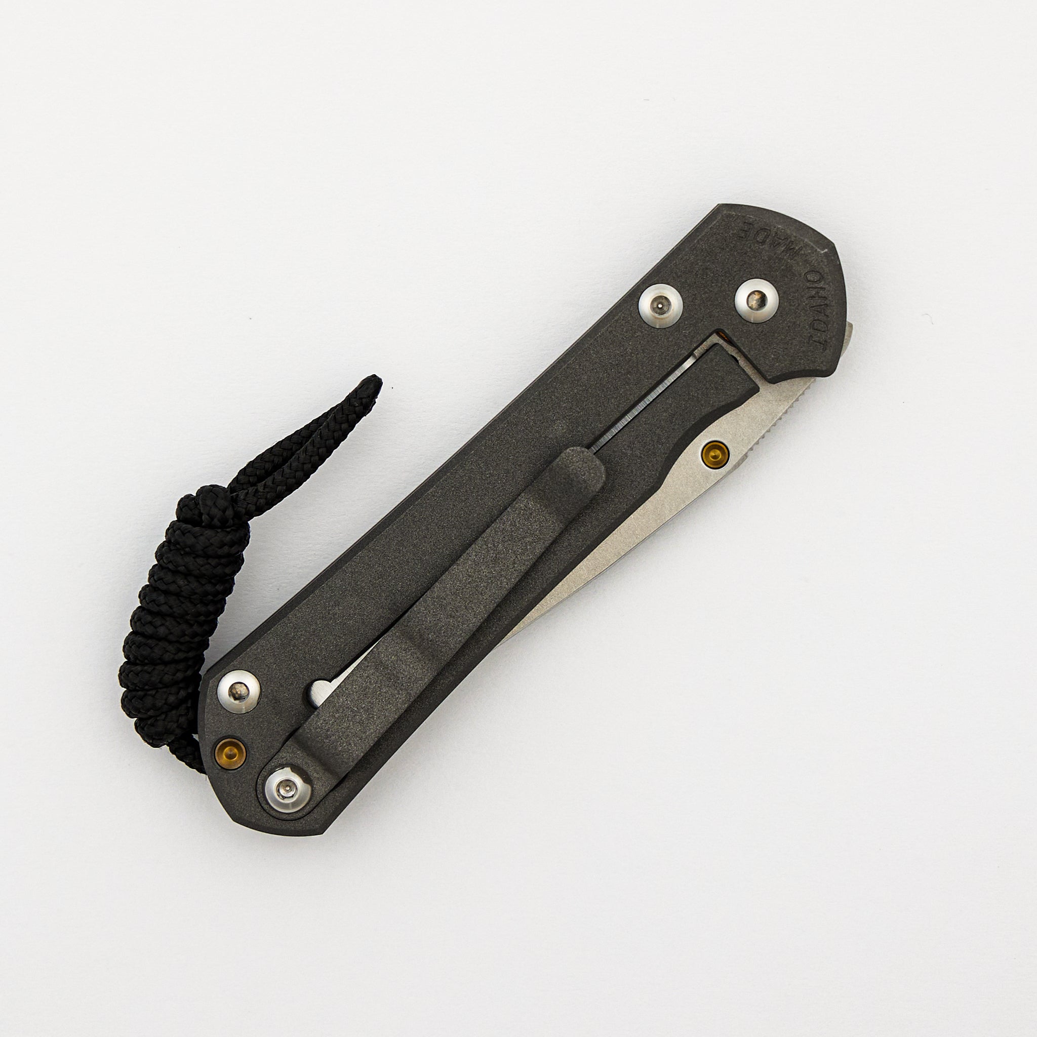 Small Sebenza 31 - "Morning Sun" Unique Graphic - Citrine - Drop Point CPM MagnaCut Blade - Citrine - Gold Single Thumb Lug