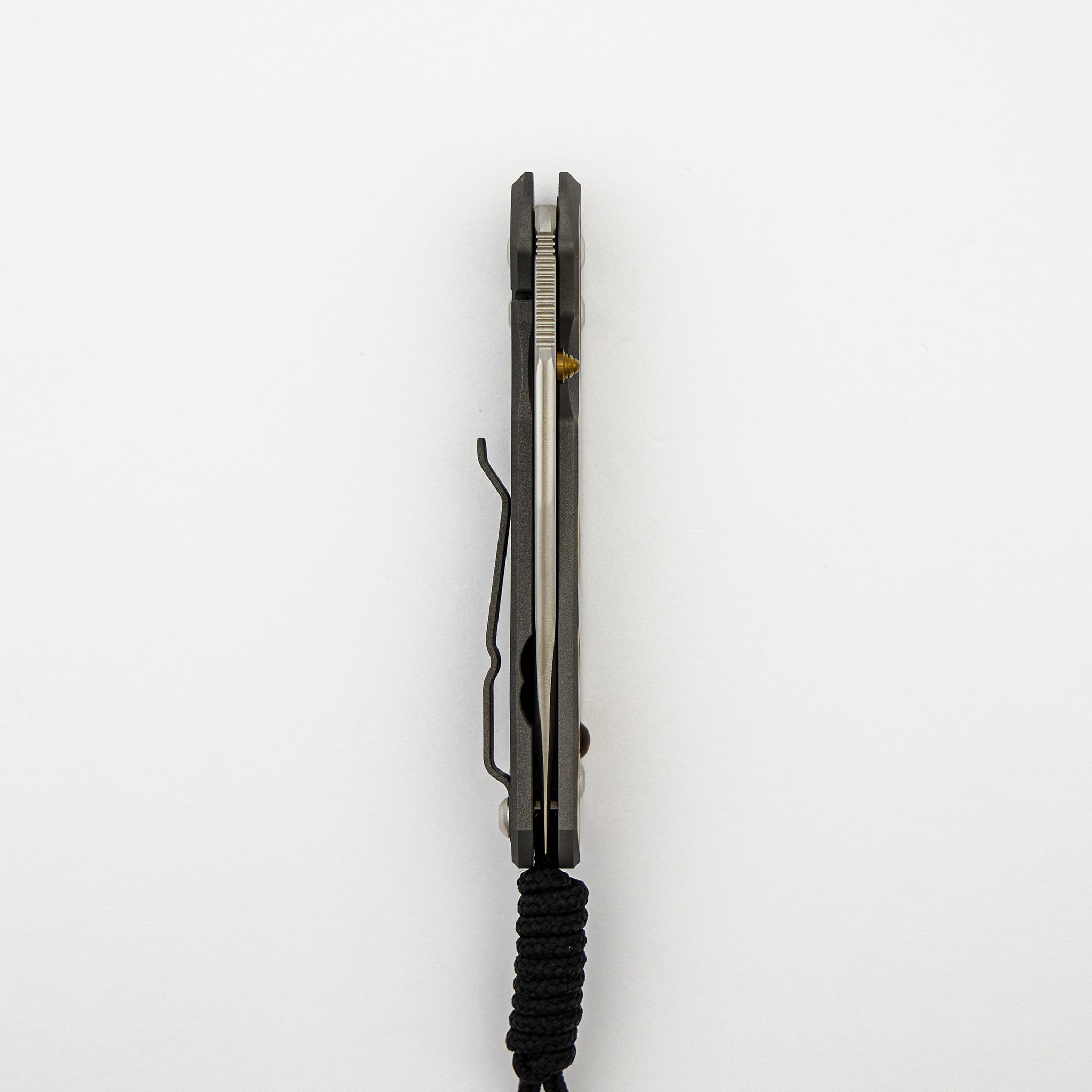 Small Sebenza 31 - "Morning Sun" Unique Graphic - Citrine - Drop Point CPM MagnaCut Blade - Citrine - Gold Single Thumb Lug