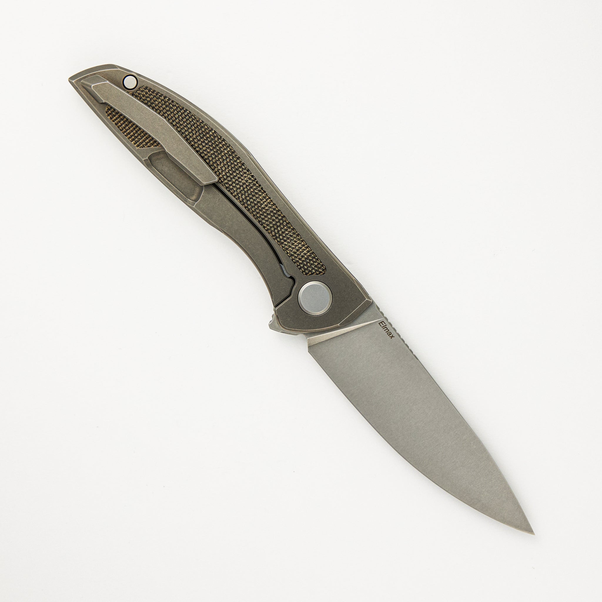 NeOn NL - Elmax Blade - Titanium/Green Canvas Micarta Handle - MRBS