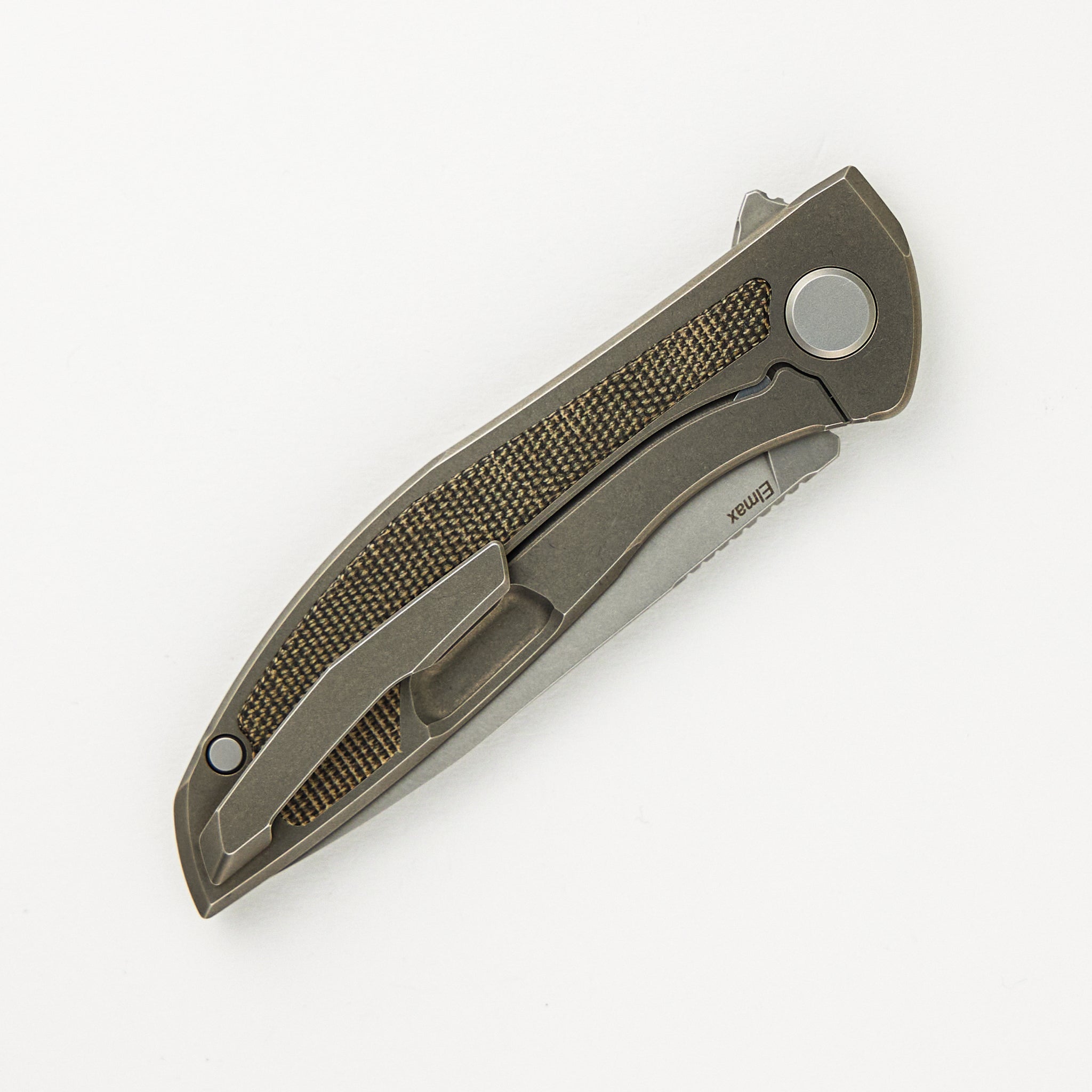 NeOn NL - Elmax Blade - Titanium/Green Canvas Micarta Handle - MRBS