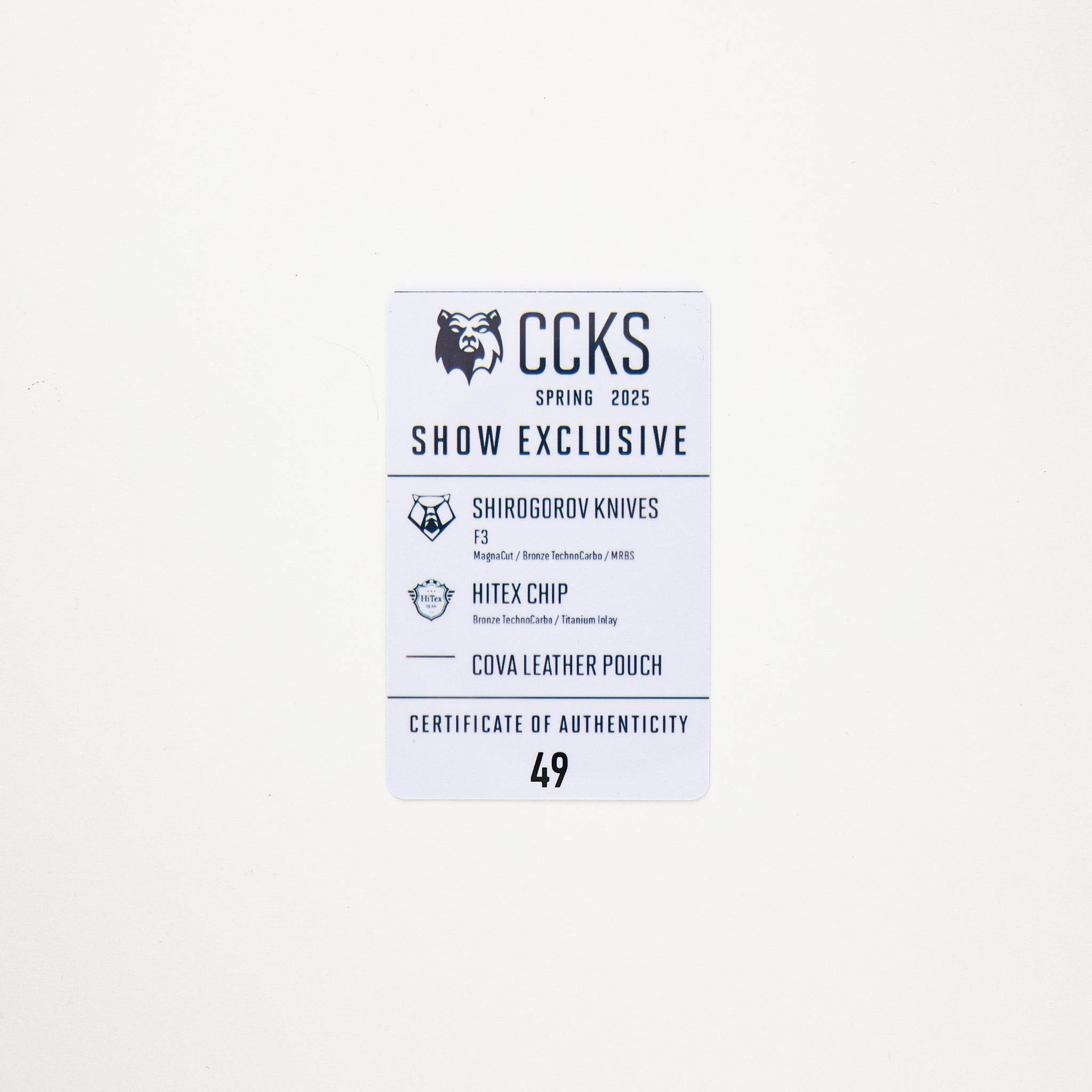 F3 - CCKS Spring 2025 Show Exclusive Set - HiTex Gear Poker Chip - Cova Leather Pouch