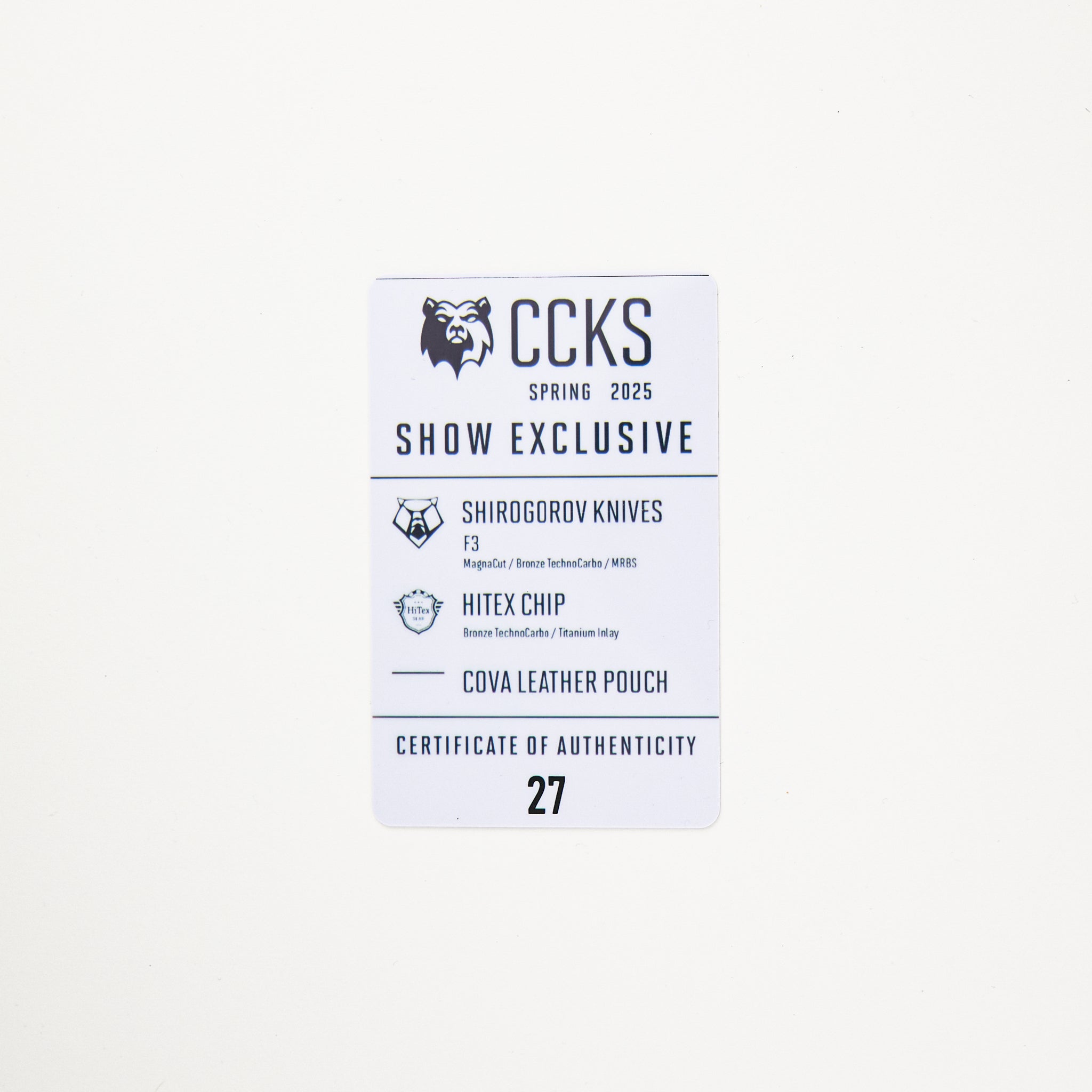 F3 - CCKS Spring 2025 Show Exclusive Set - HiTex Gear Poker Chip - Cova Leather Pouch