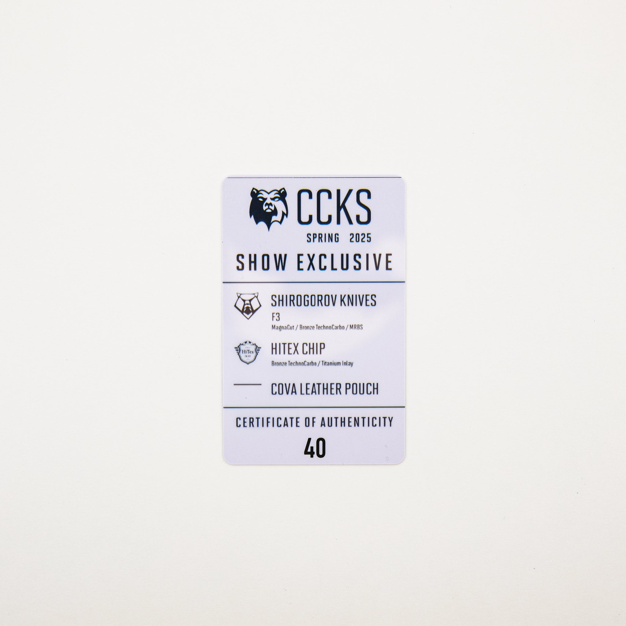 F3 - CCKS Spring 2025 Show Exclusive Set - HiTex Gear Poker Chip - Cova Leather Pouch