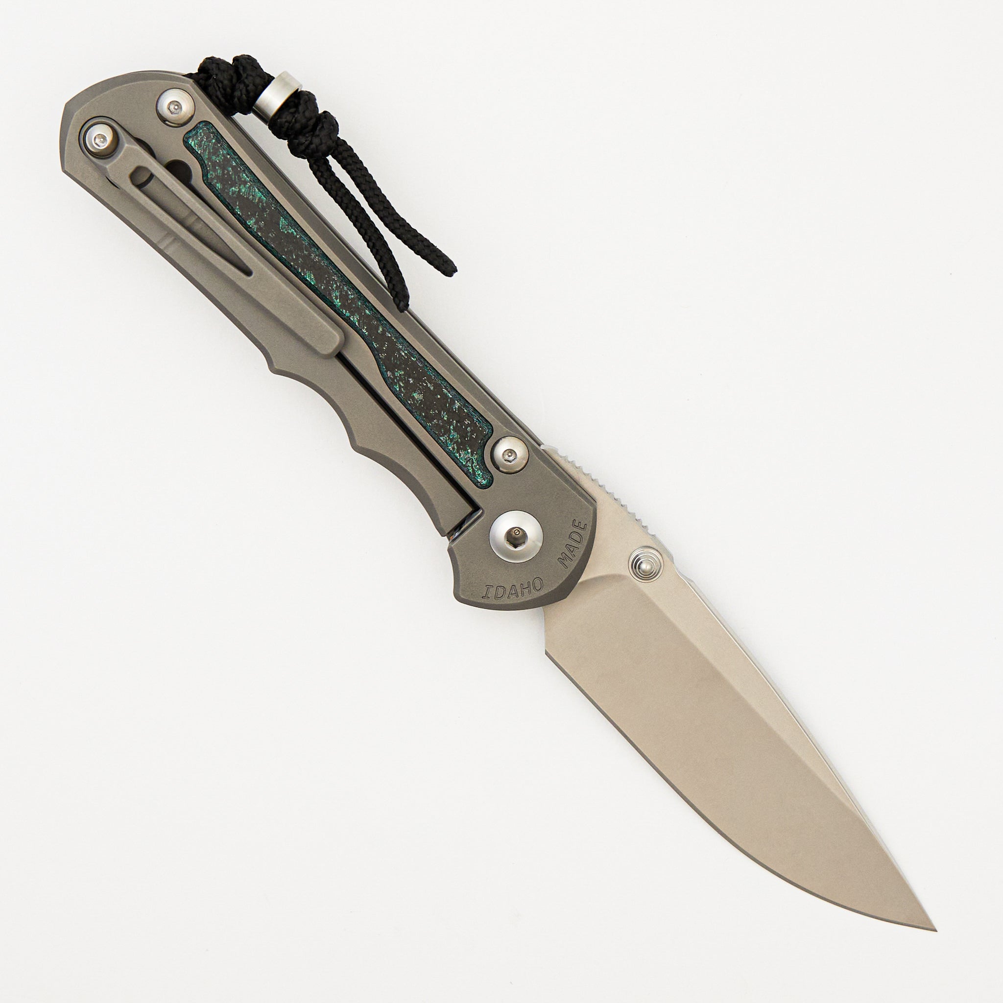 Large Inkosi - Teal Magnetic CarboTi Inlay - Drop Point CPM MagnaCut Blade - MIM Clip - 2025 R1 Invitational