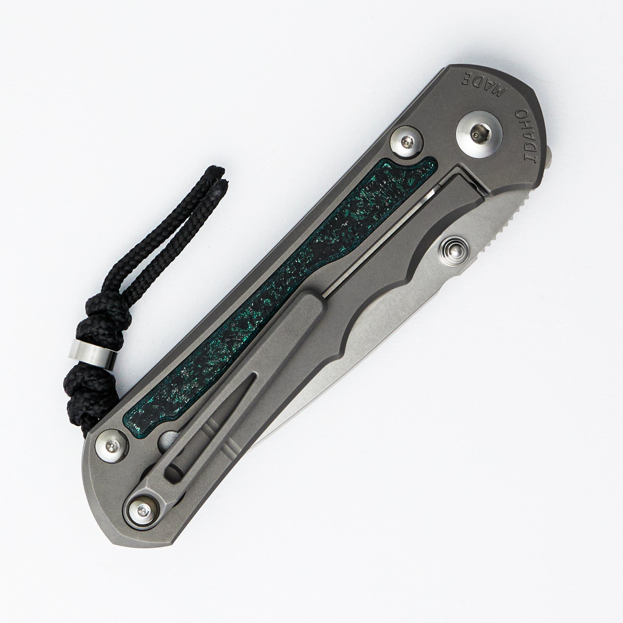 Large Inkosi - Teal Magnetic CarboTi Inlay - Drop Point CPM MagnaCut Blade - MIM Clip - 2025 R1 Invitational