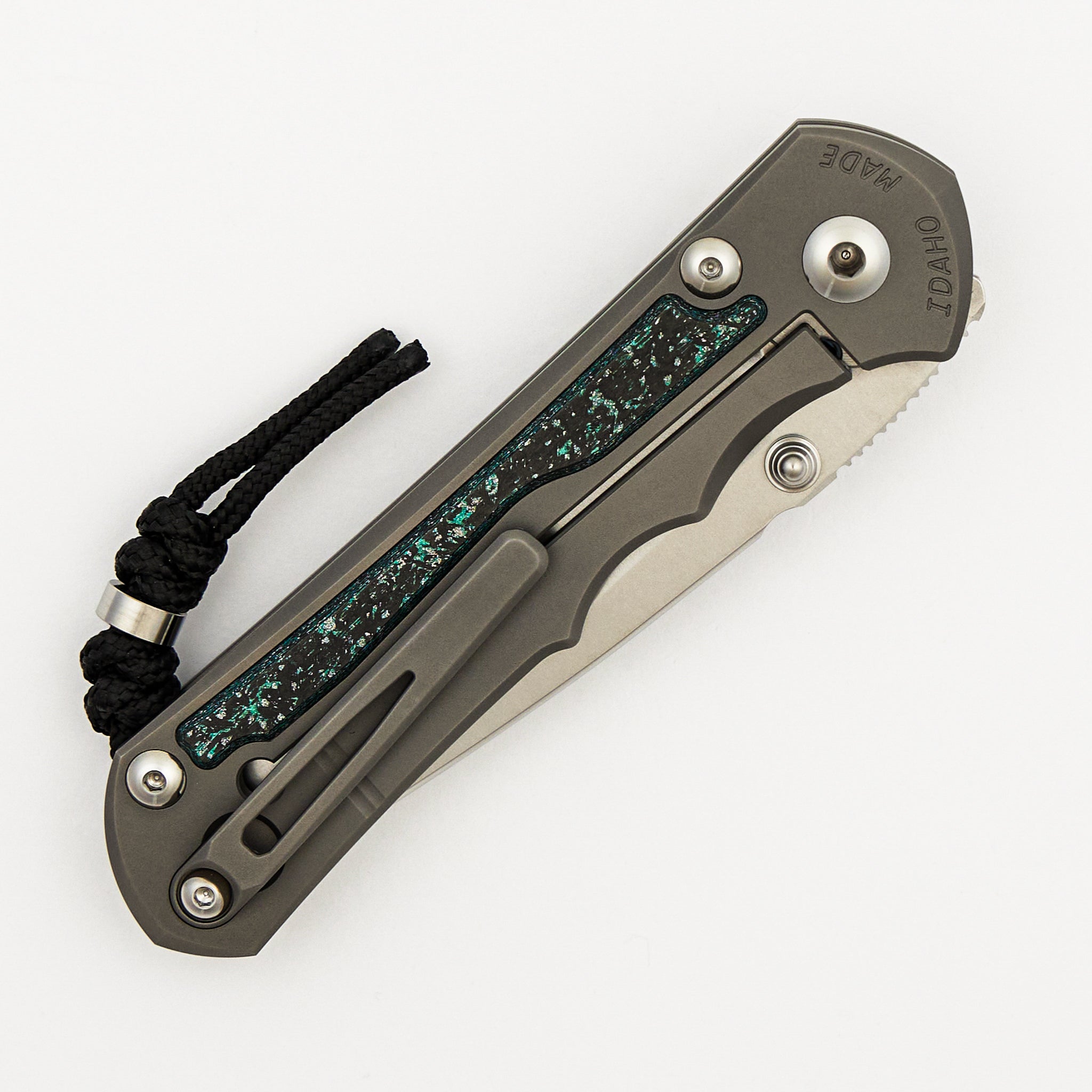 Large Inkosi - Teal Magnetic CarboTi Inlay - Drop Point CPM MagnaCut Blade - MIM Clip - 2025 R1 Invitational