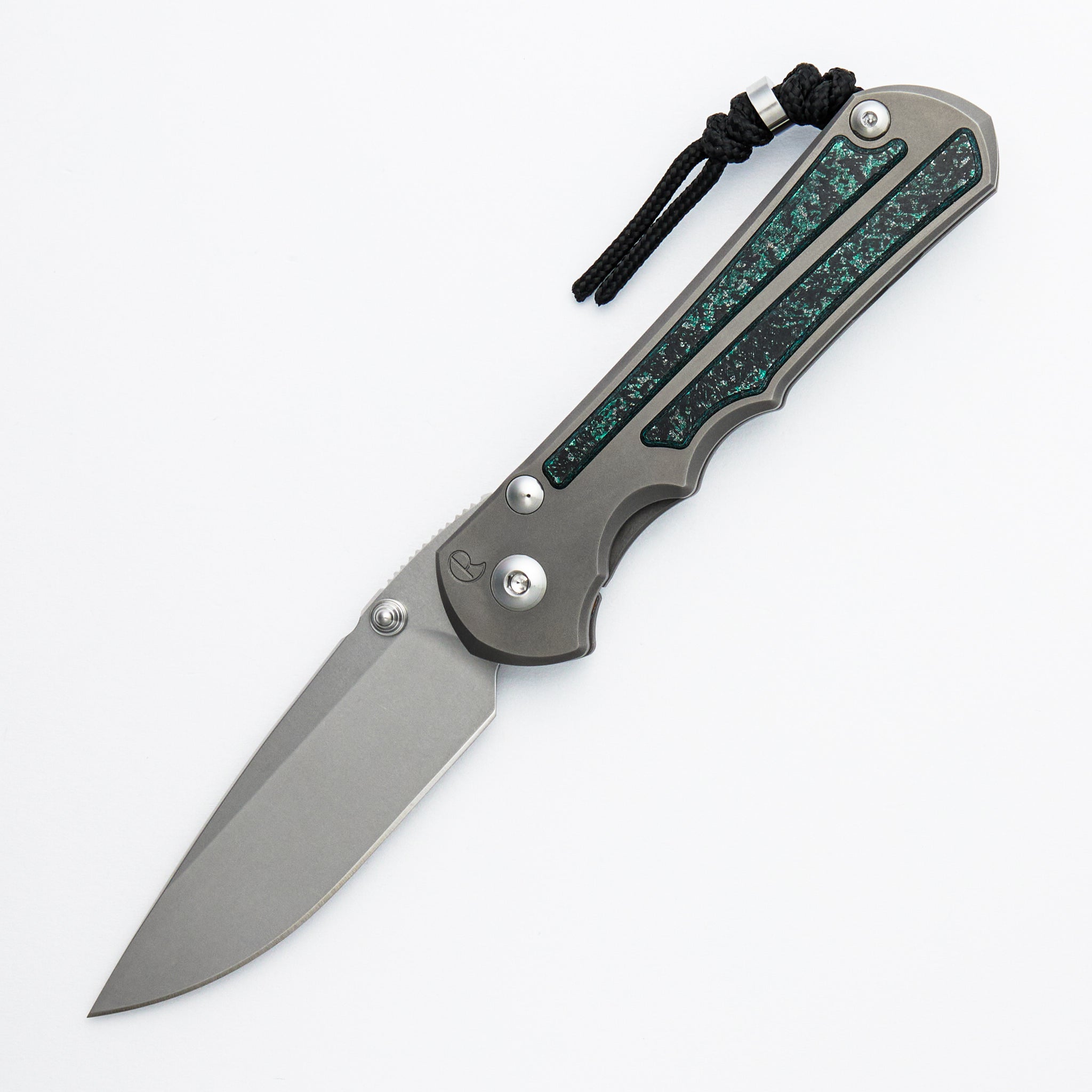Large Inkosi - Teal Magnetic CarboTi Inlay - Drop Point CPM MagnaCut Blade - MIM Clip - 2025 R1 Invitational