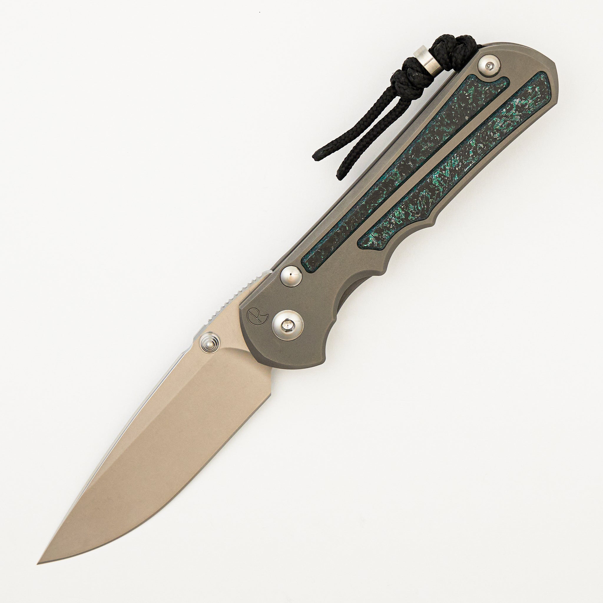 Large Inkosi - Teal Magnetic CarboTi Inlay - Drop Point CPM MagnaCut Blade - MIM Clip - 2025 R1 Invitational