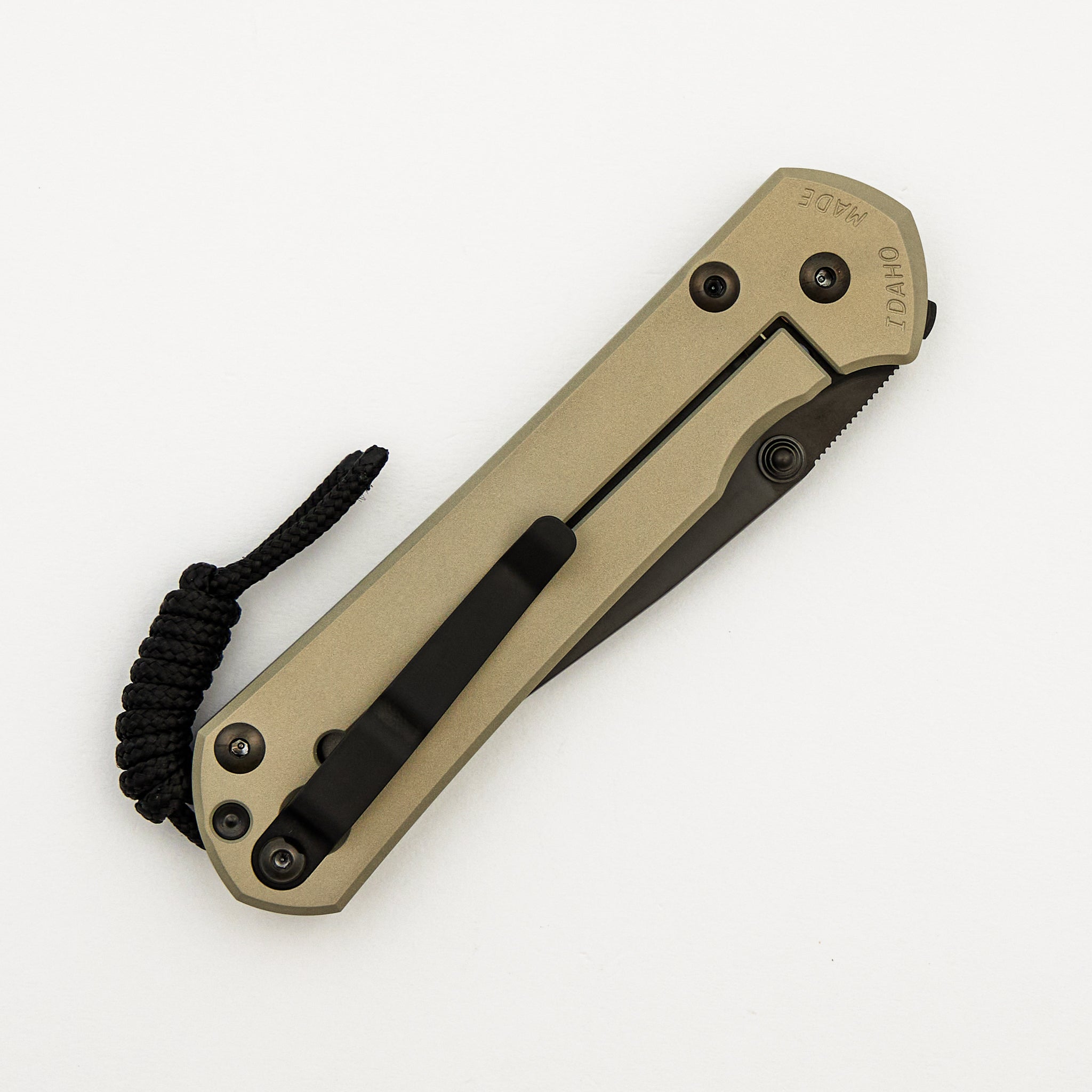 Large Sebenza 31 - Champagne Cerakote - Drop Point Black DLC MagnaCut Blade - Black DLC Hardware