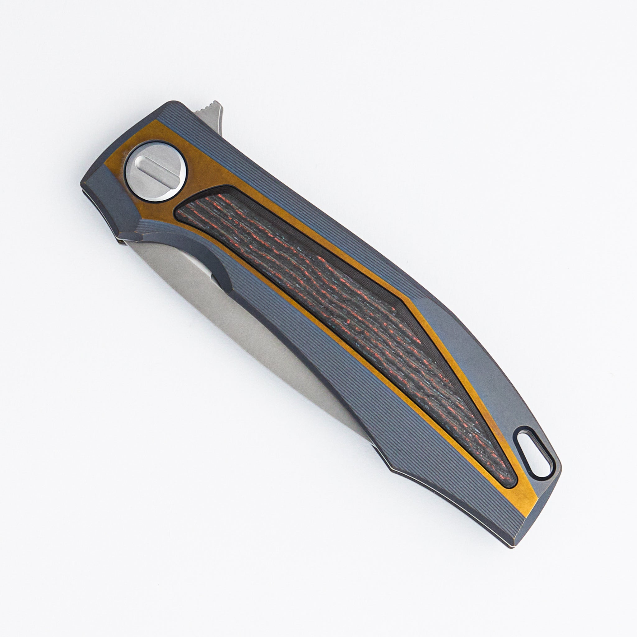 Molten KMP (RKMP) - S90V Blade - Titanium/Lava & Ash CarboTi Handle - SRRBS (Charles Marlowe Design)