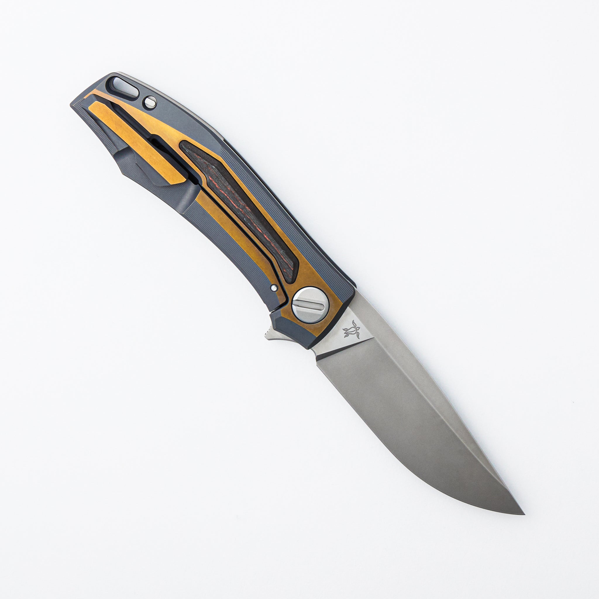 Molten KMP (RKMP) - S90V Blade - Titanium/Lava & Ash CarboTi Handle - SRRBS (Charles Marlowe Design)