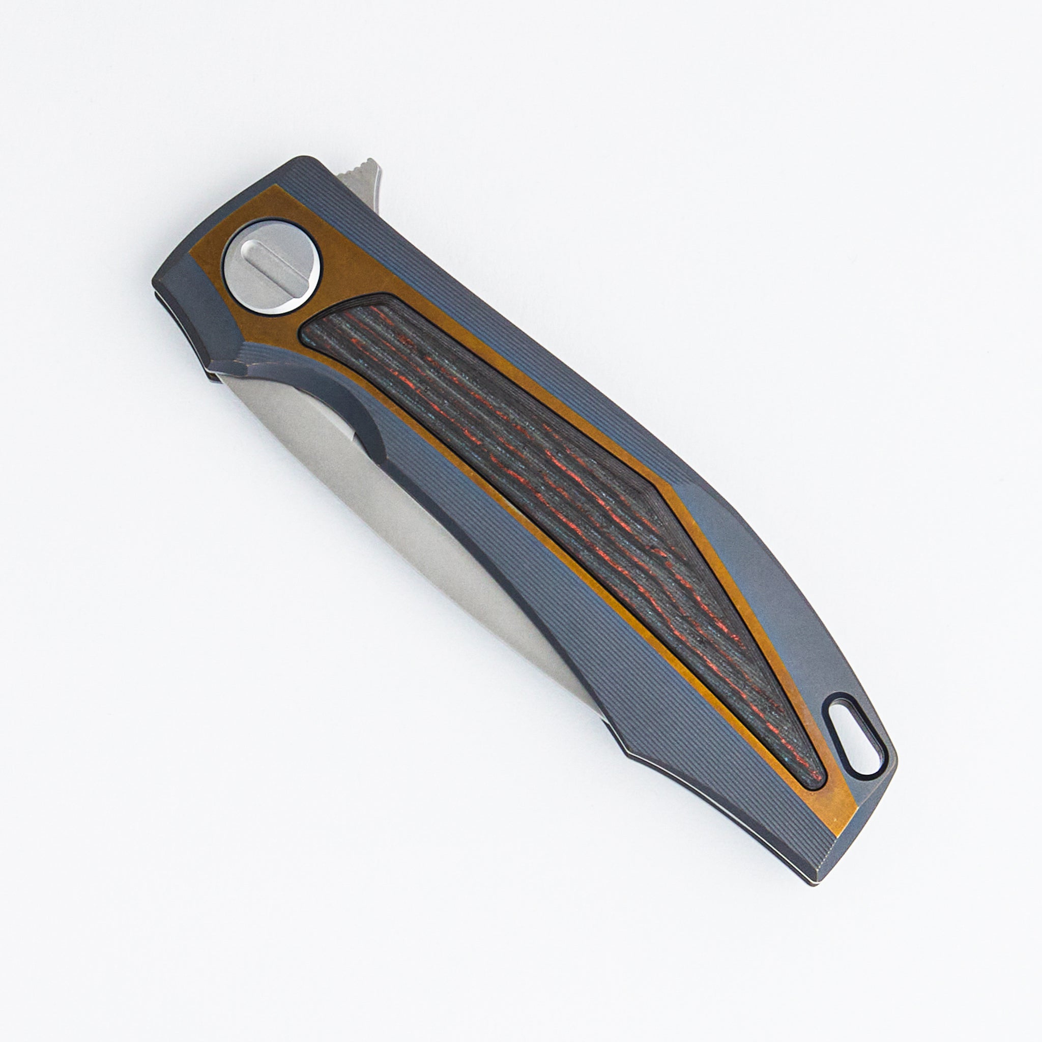 Molten KMP (RKMP) - S90V Blade - Titanium/Lava & Ash CarboTi Handle - SRRBS (Charles Marlowe Design)