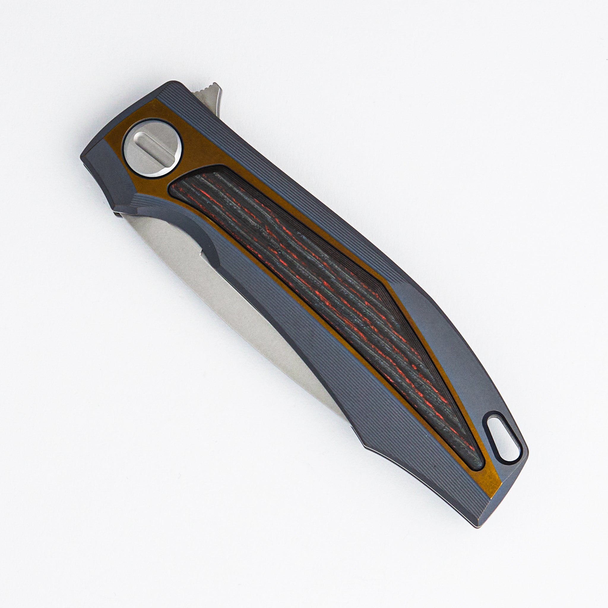 Molten KMP (RKMP) - S90V Blade - Titanium/Lava & Ash CarboTi Handle - SRRBS (Charles Marlowe Design)