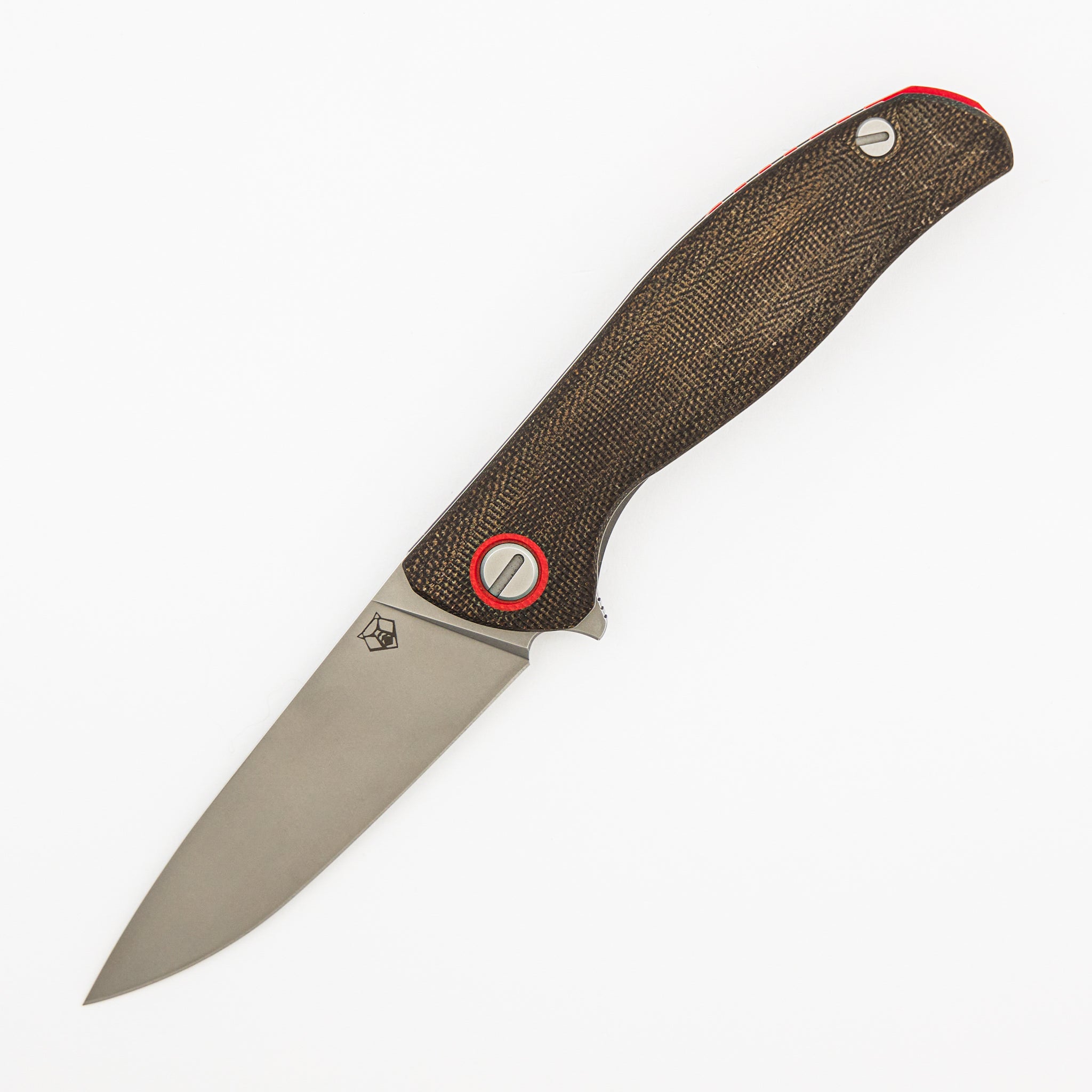 F3 - Elmax Blade - Green Canvas Micarta Handle - Orange G10 Accents - SRB