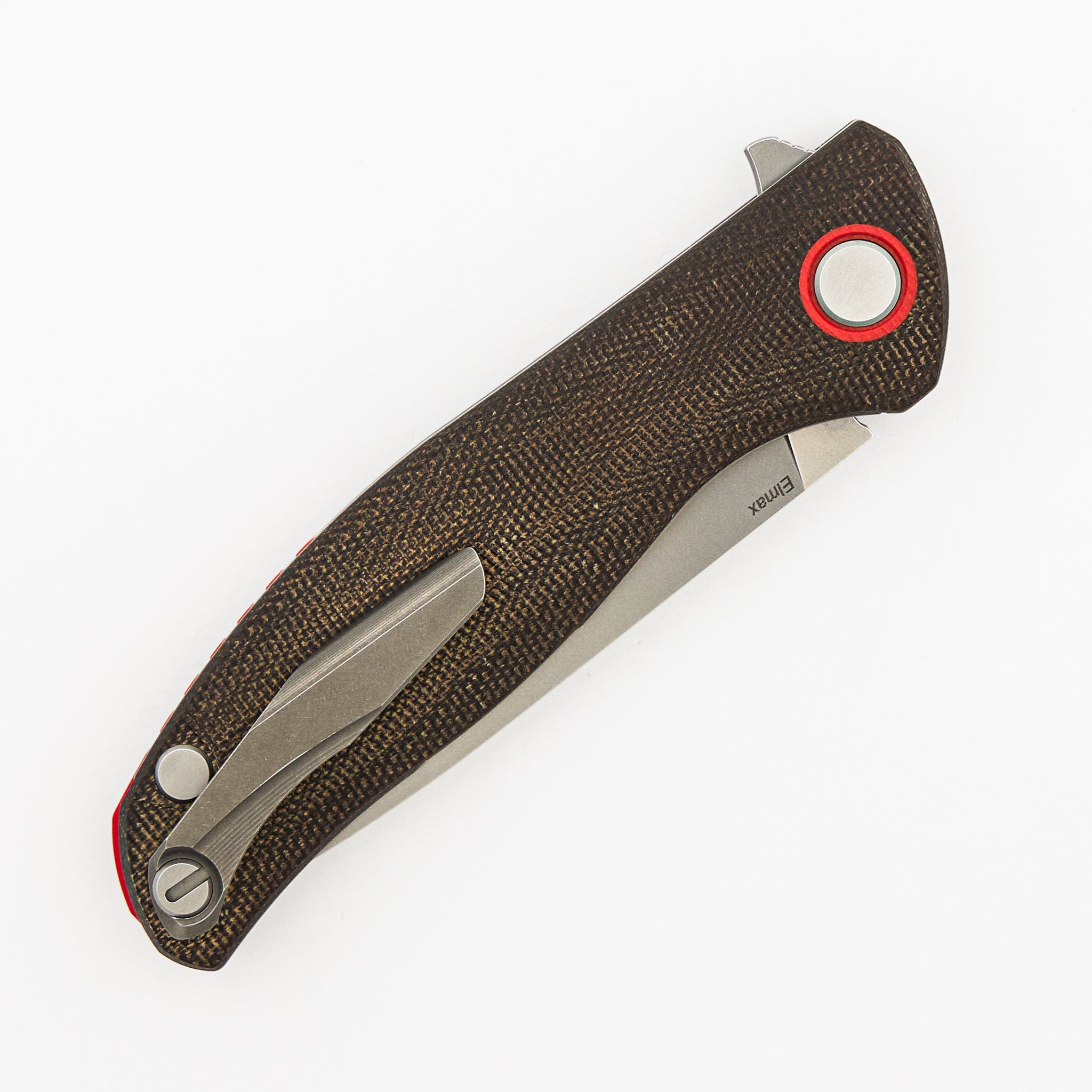 F3 - Elmax Blade - Green Canvas Micarta Handle - Orange G10 Accents - SRB