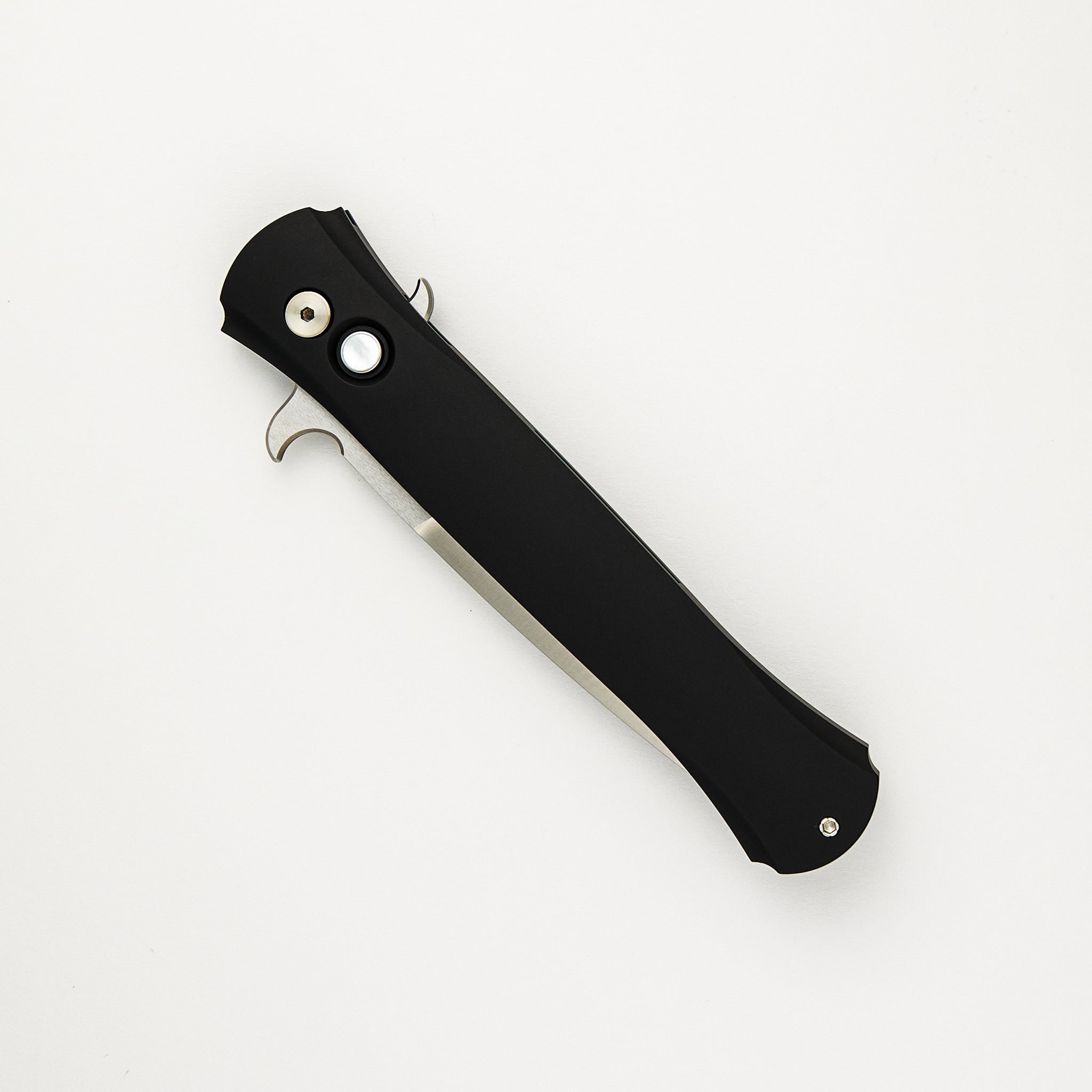 Large Don - 1921-MOP - Black Aluminum Handle - Satin Blade