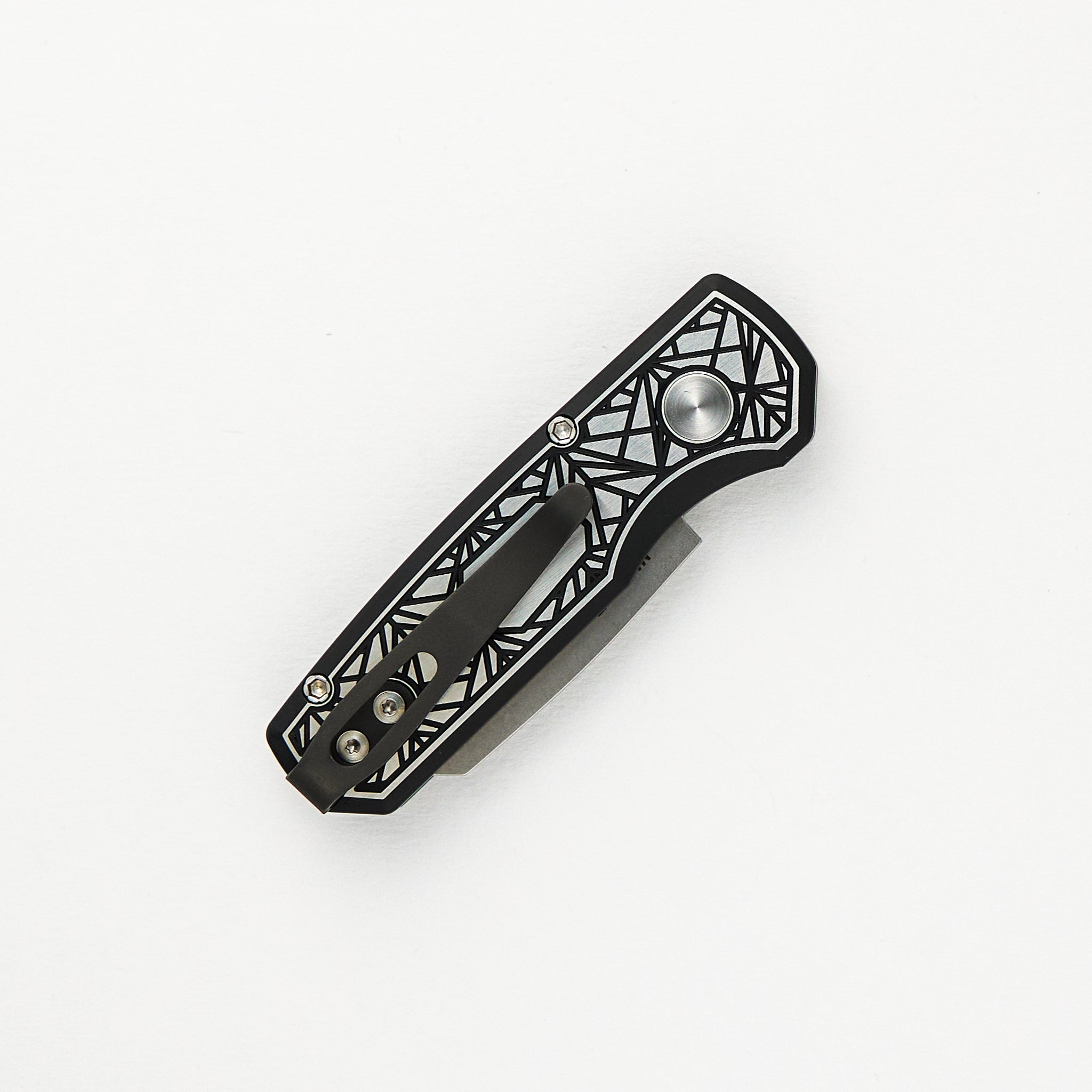 Runt 5 - Custom 004 "Since 1999" 2-Tone Nexus Handle, Black Lip Pearl Button, Stonewash Reverse Tanto MagnaCut Blade