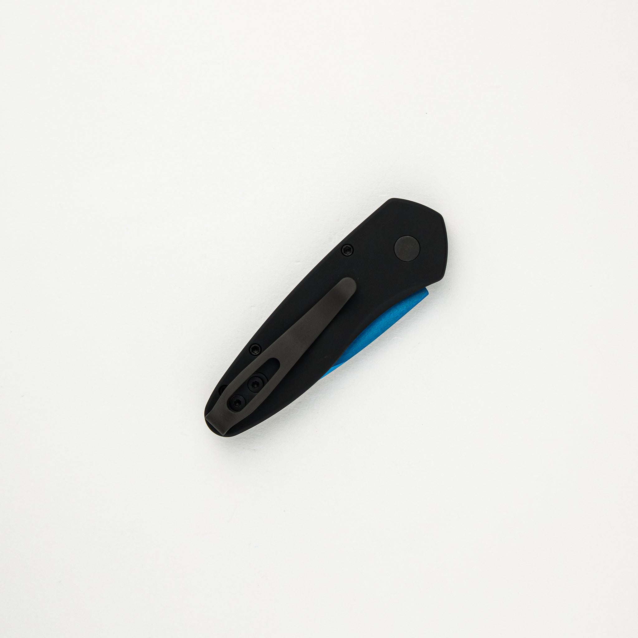 Sprint - 2907-SB - Black Handle - Abalone Button - Sapphire Blue S35VN Blade