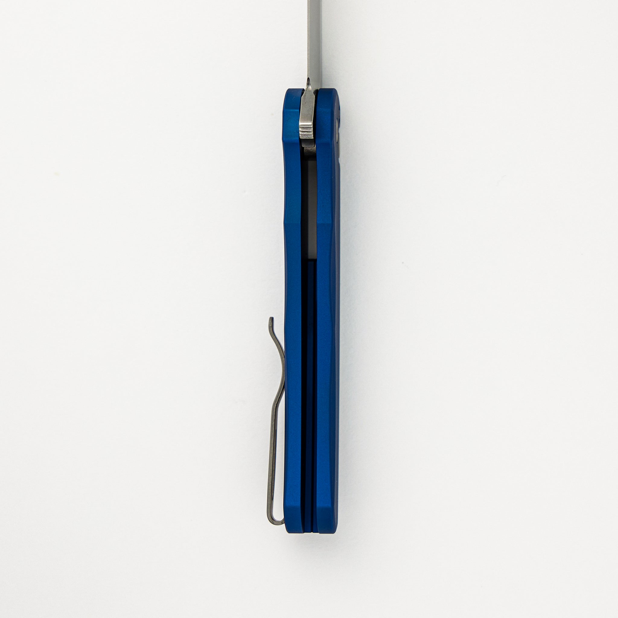 Malibu Flipper - Blue Aluminum Handle - Stonewash Reverse Tanto MagnaCut Blade - 5401-BLUE