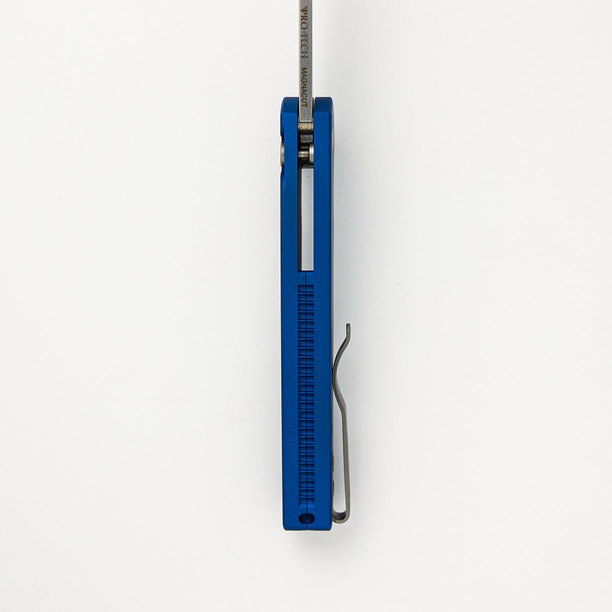 Malibu Flipper - Blue Aluminum Handle - Stonewash Reverse Tanto MagnaCut Blade - 5401-BLUE