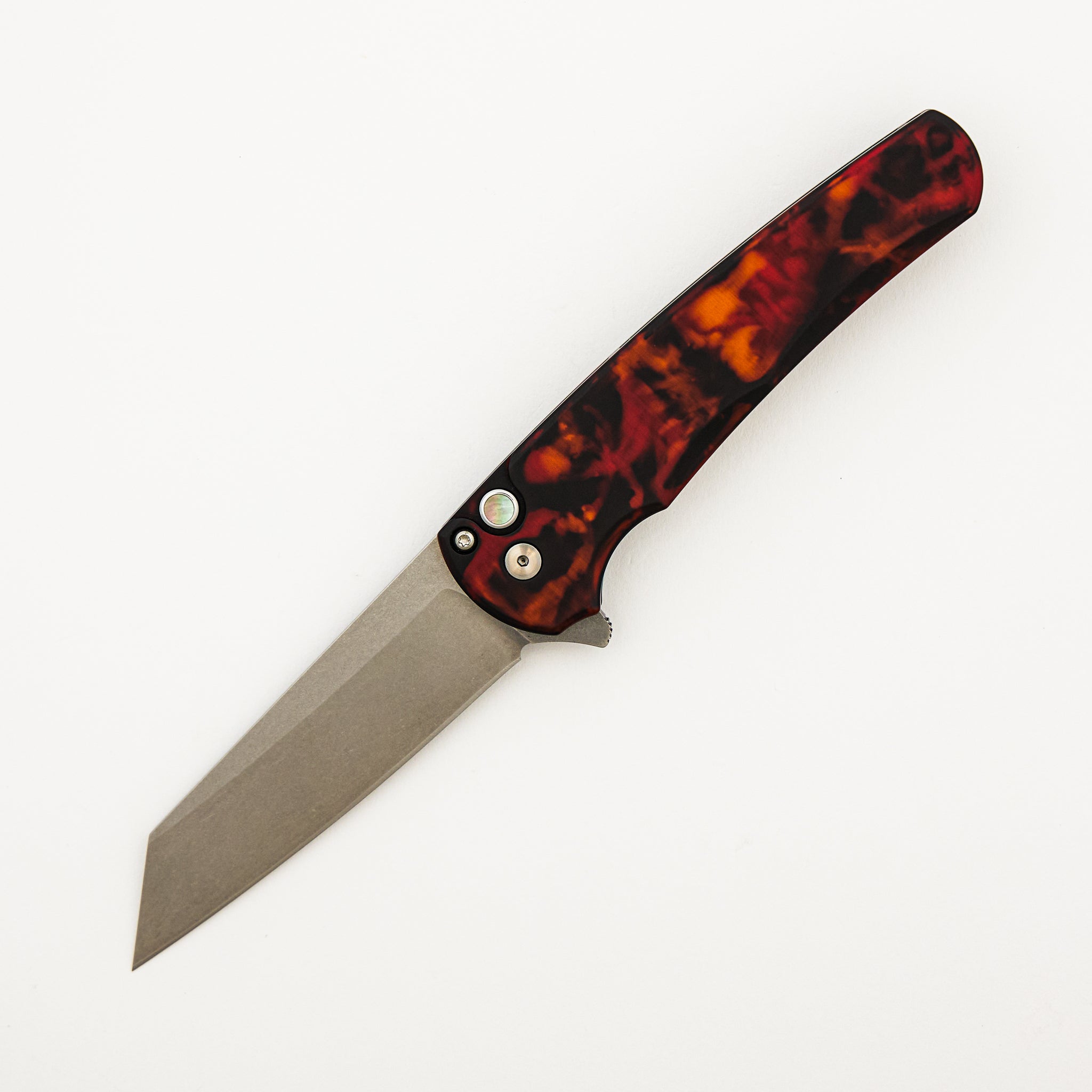 Malibu Flipper - 5401-DF "Del Fuego" Anodized Aluminum Handle - Stonewash MagnaCut Reverse Tanto Blade