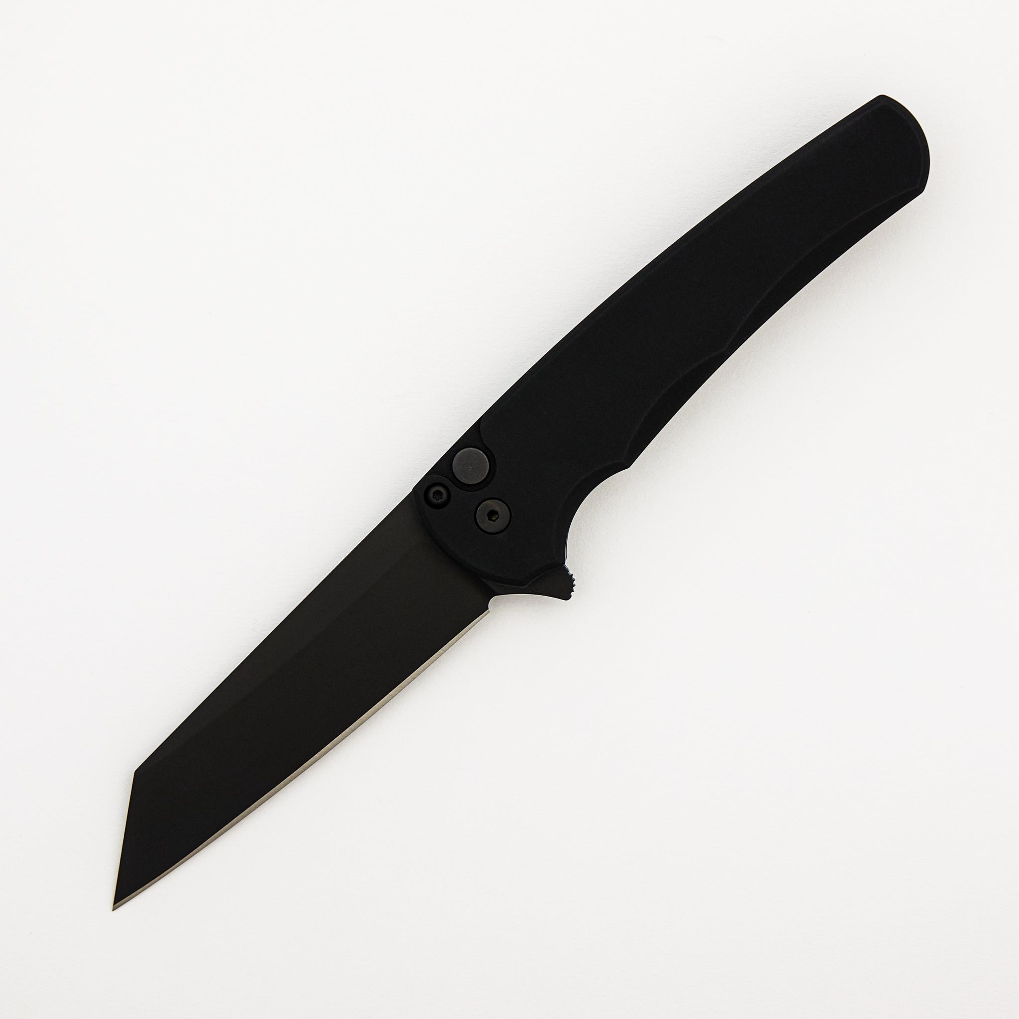 Malibu Flipper - 5403 - Smooth Black Handle - DLC Black Reverse Tanto MagnaCut Blade