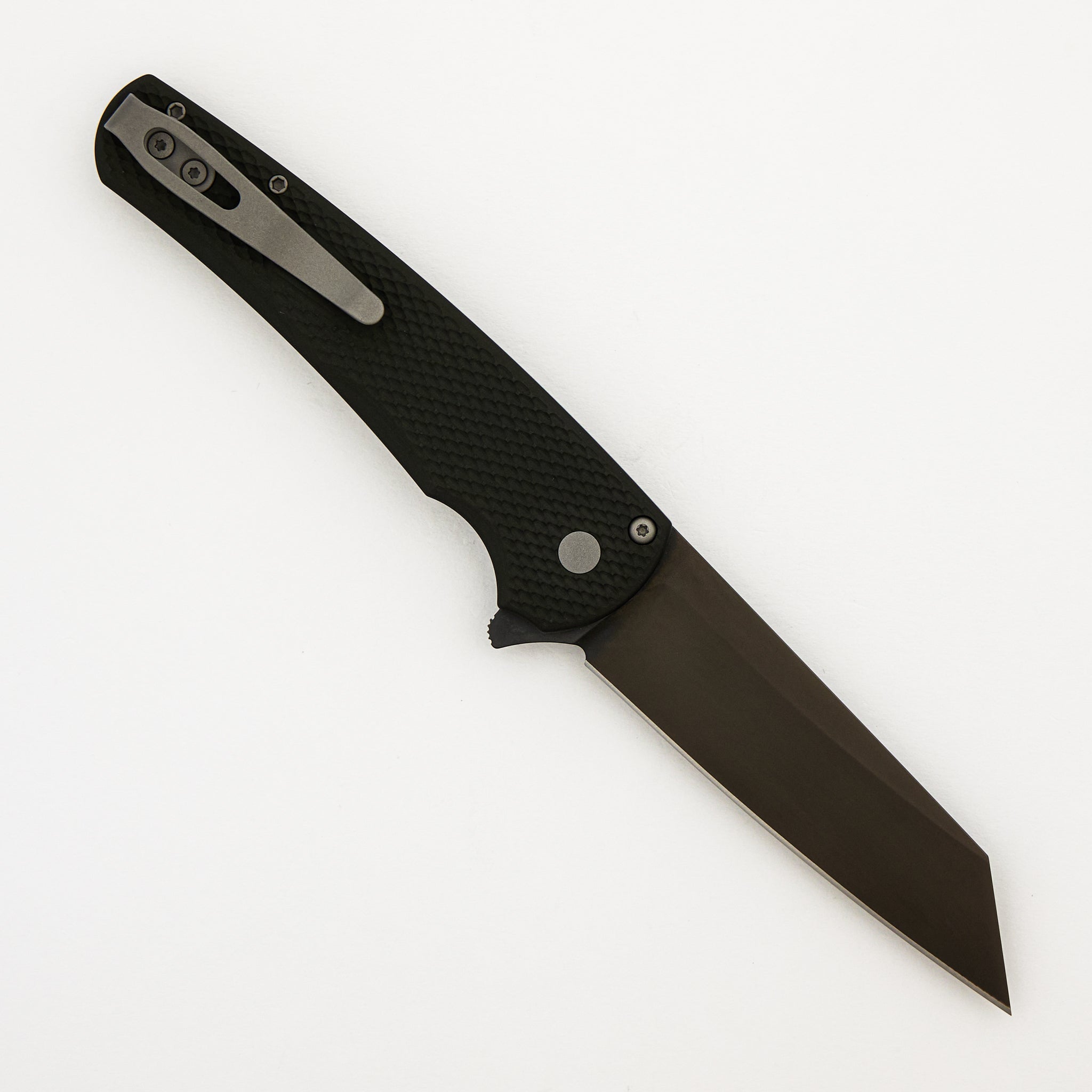 Malibu Flipper - 5406-SG Green - Textured Green Aluminum Handle - Smokey Grey DLC MagnaCut Reverse Tanto Blade