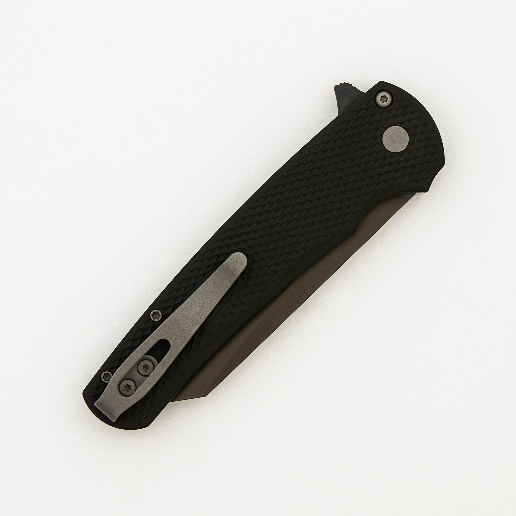 Malibu Flipper - 5406-SG Green - Textured Green Aluminum Handle - Smokey Grey DLC MagnaCut Reverse Tanto Blade