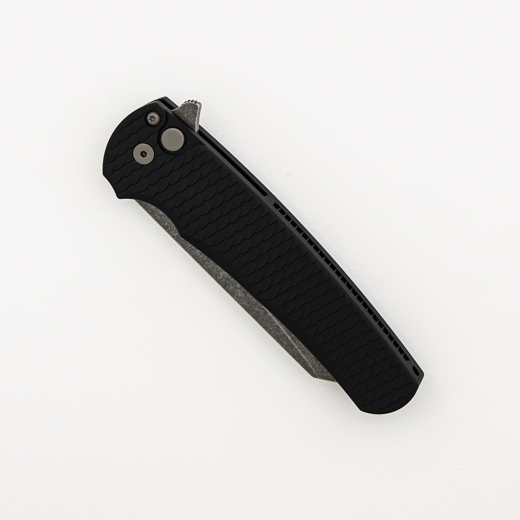 Malibu Flipper - 5435-AW - Black Dragon Scale Textured Handle - Acid Washed MagnaCut Reverse Tanto Blade
