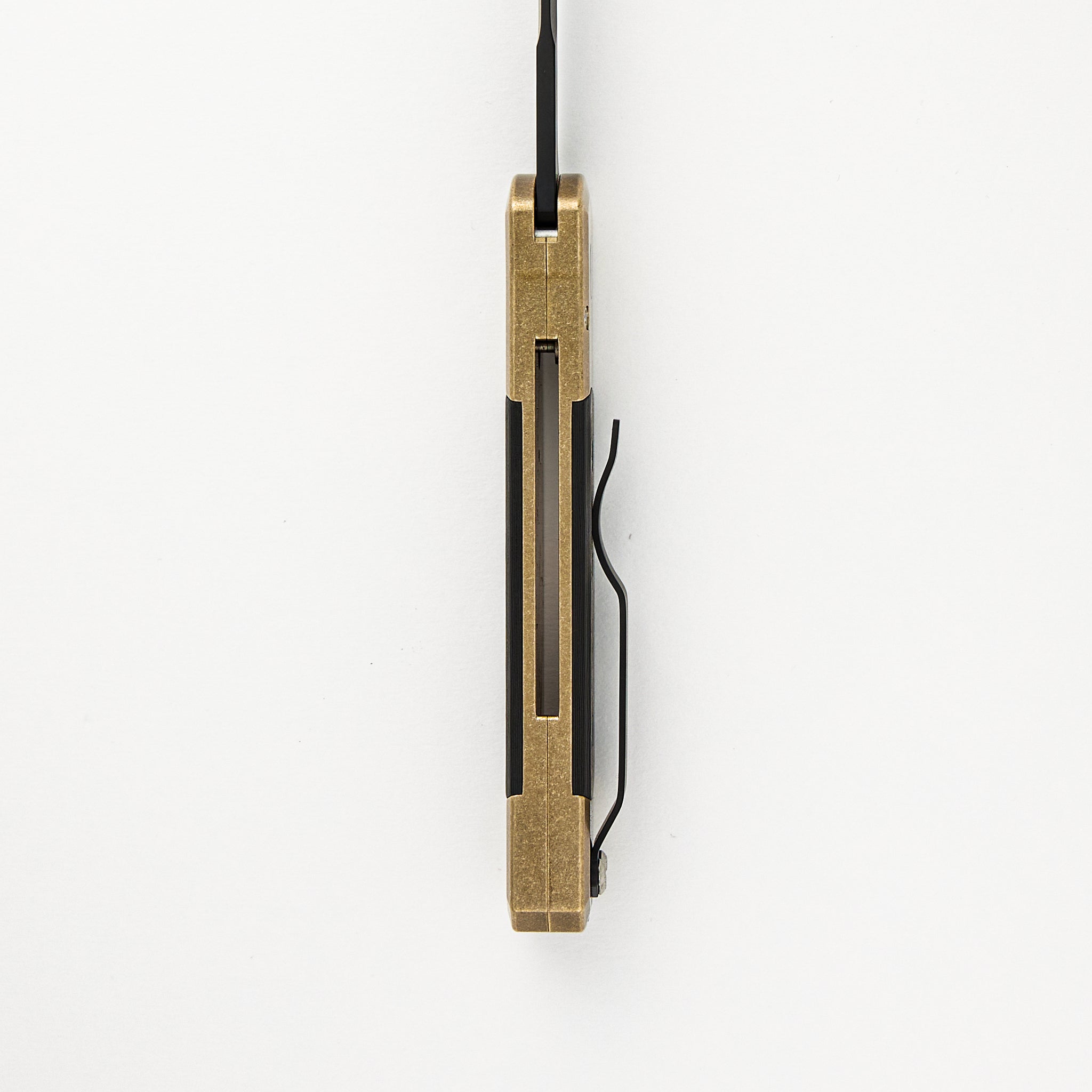 Godson Ltd. - AL Bronze Handle W/ Fat Carbon "Camo" Inlays, Black Pearl Button, DLC Blade 7115-CAMO