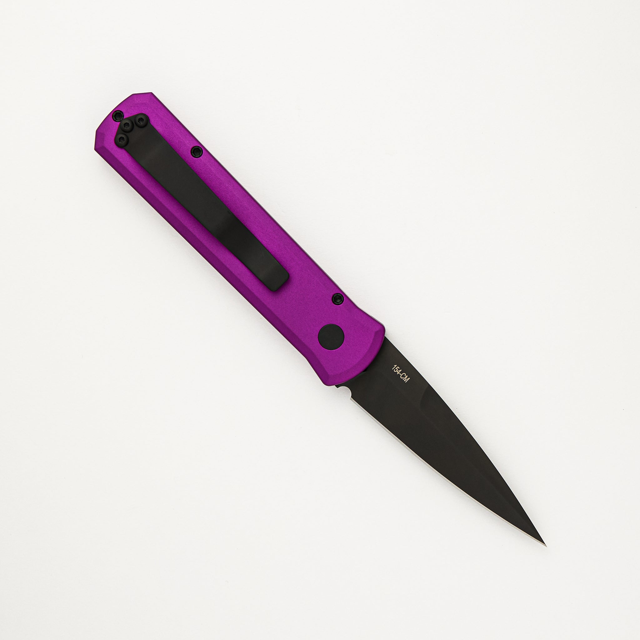 Godson – Solid Purple Handle – Black 154-CM Blade - 721-PURPLE