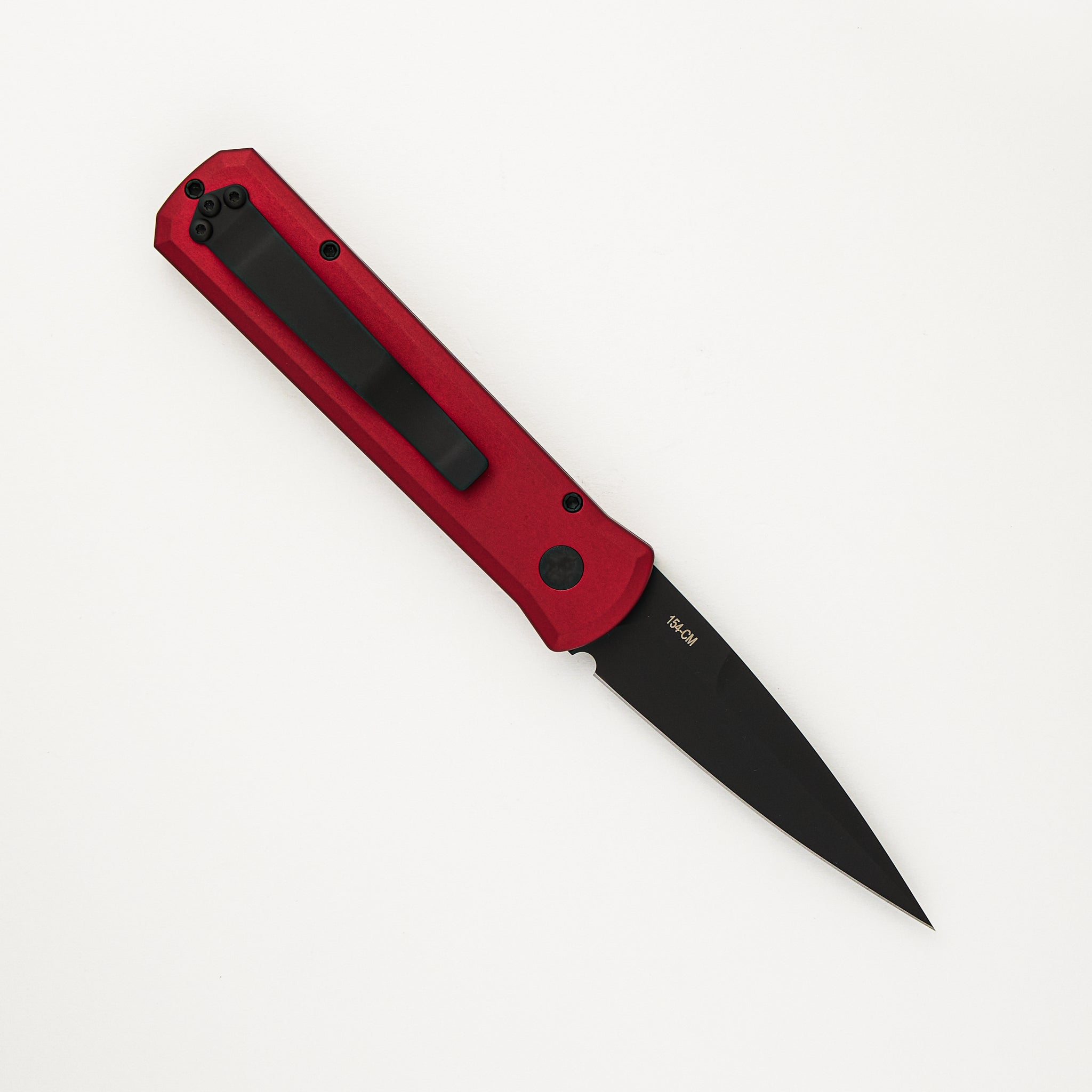Godson – Solid Red Handle – Black DLC 154-CM Blade - 721-RED