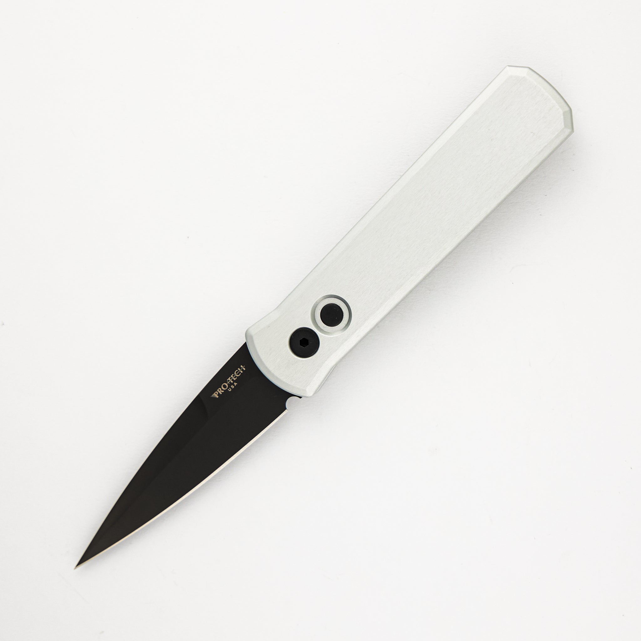 Godson – Solid Satin Silver Handle – DLC Black Blade & Hardware 721-SILVER