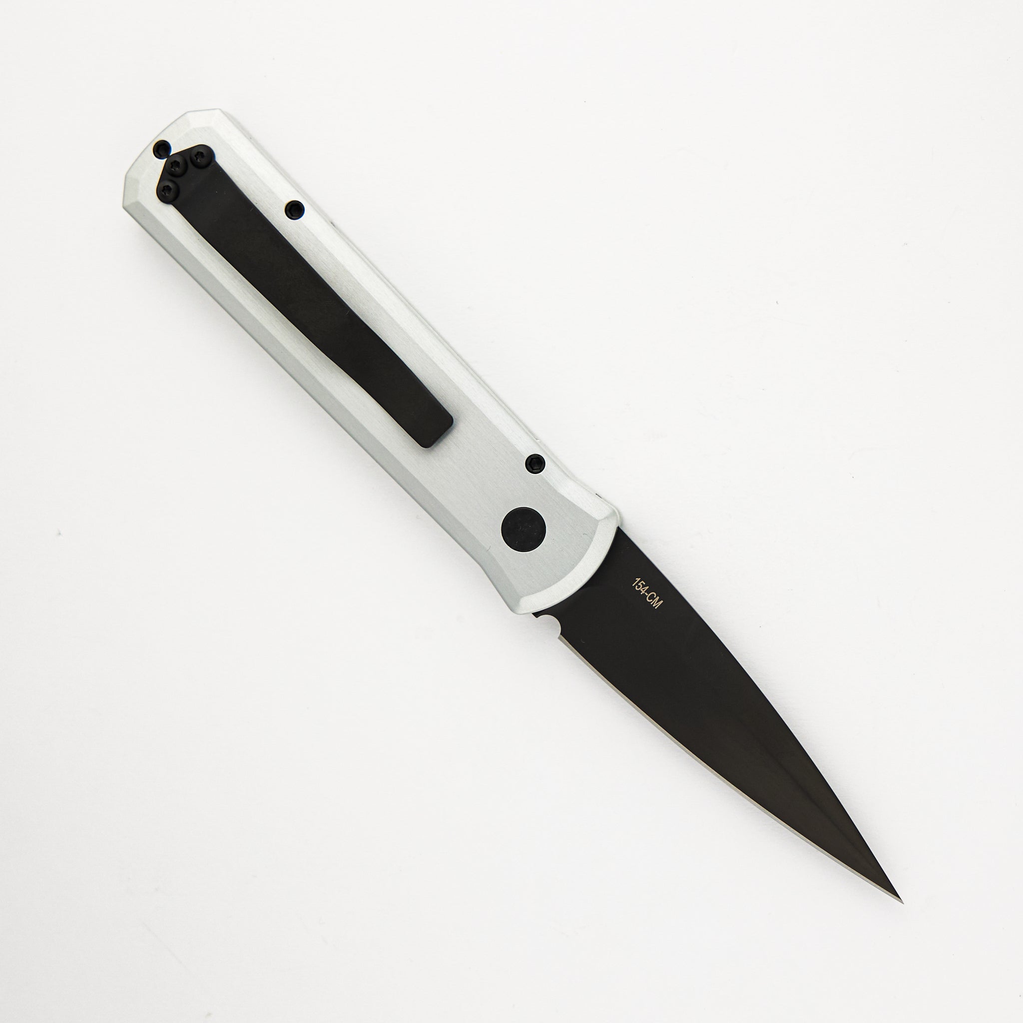 Godson – Solid Satin Silver Handle – DLC Black Blade & Hardware 721-SILVER