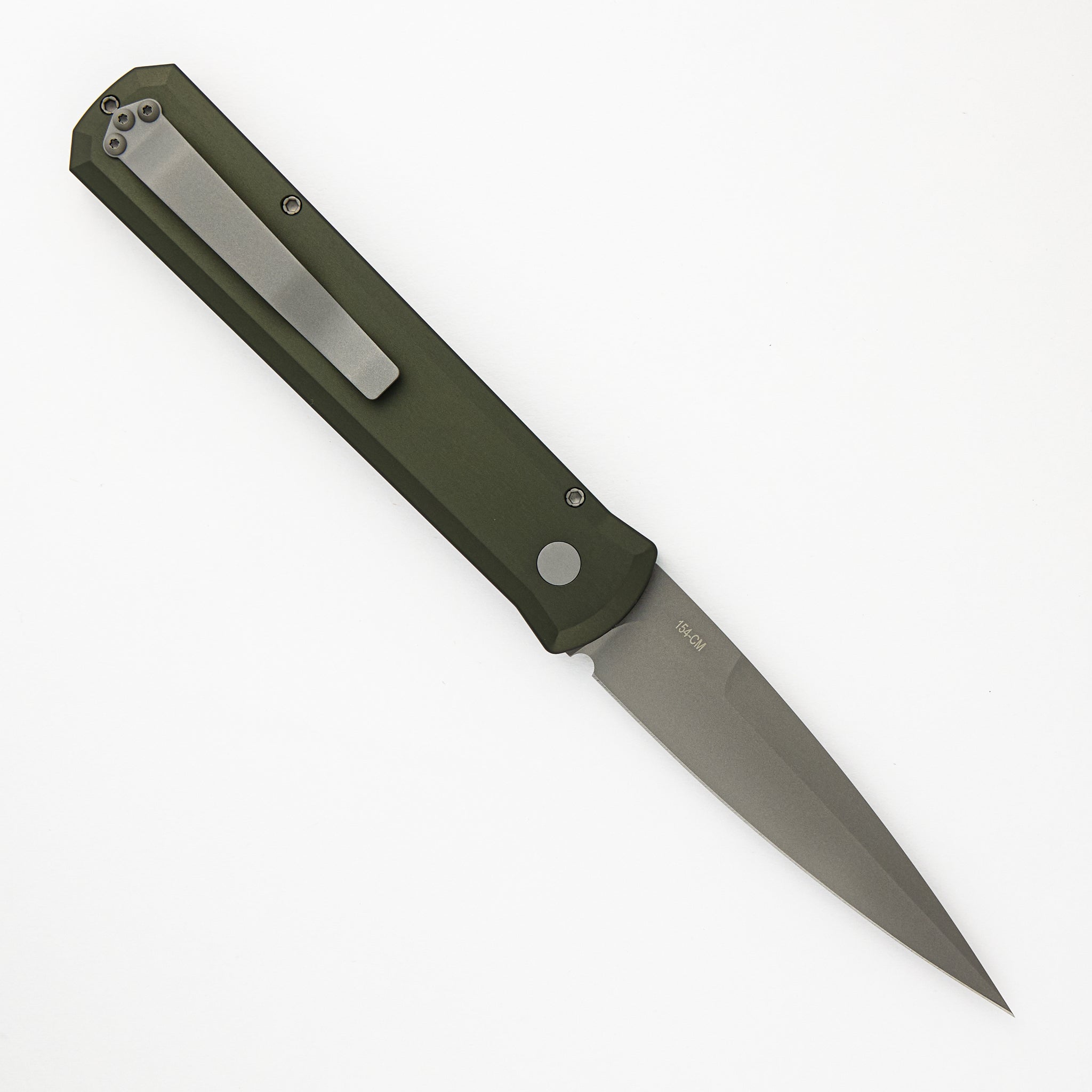 GODFATHER – Solid Green Handle – Blasted 154CM Plain Edge Blade 920-Green