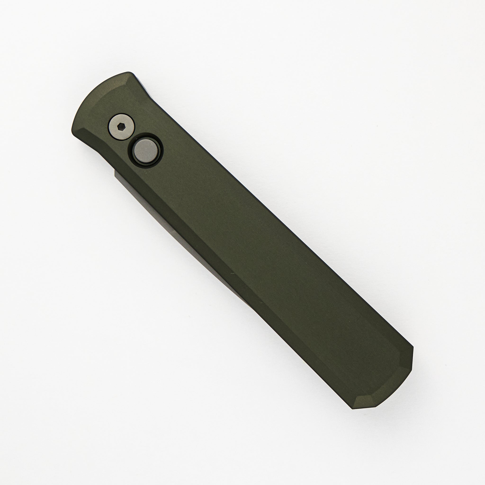 Pro-Tech Knives GODFATHER – Solid Green Handle – Blasted 154CM Plain Edge Blade 920-Green