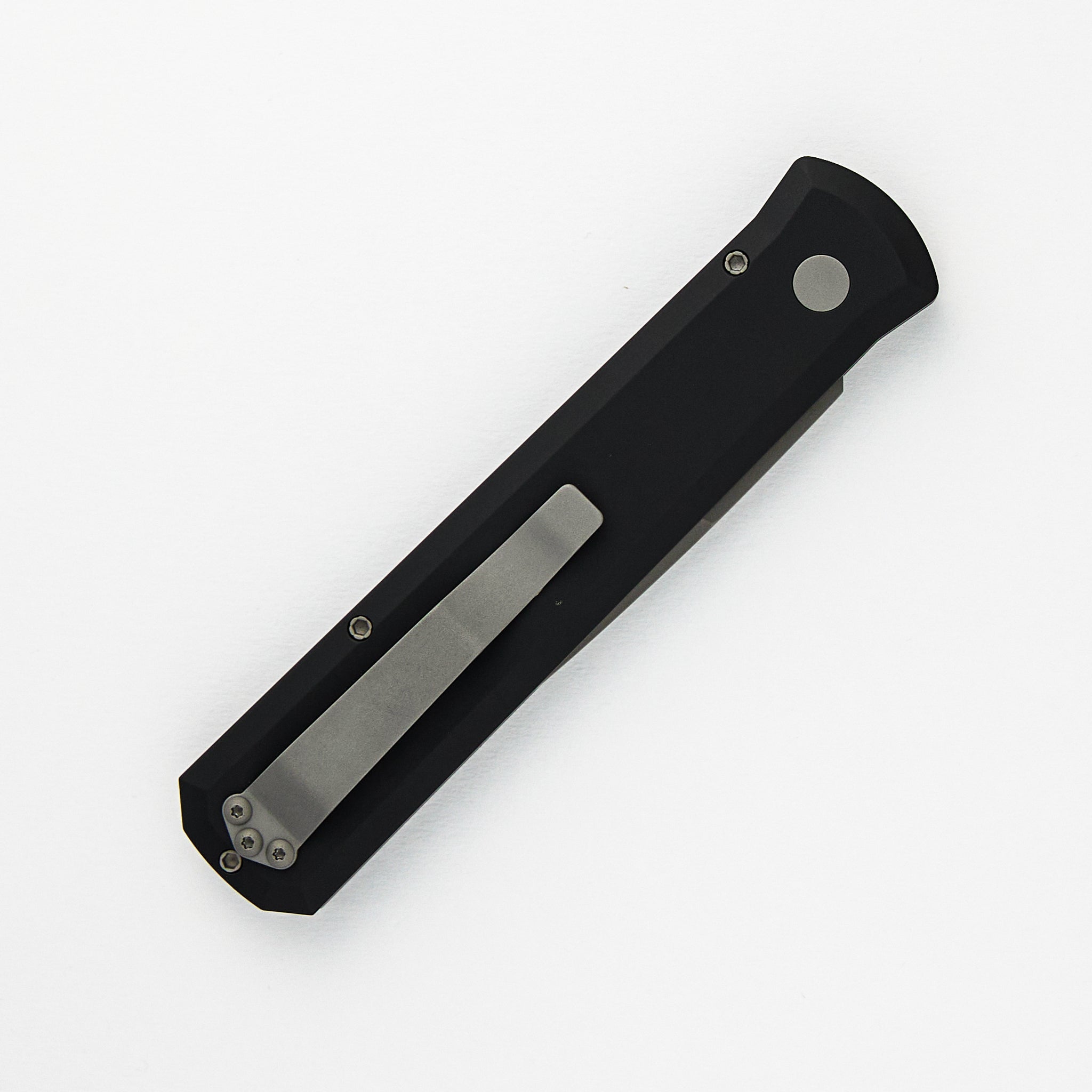 GODFATHER – Solid Black Handle – Blasted Blade Plain Edge 920