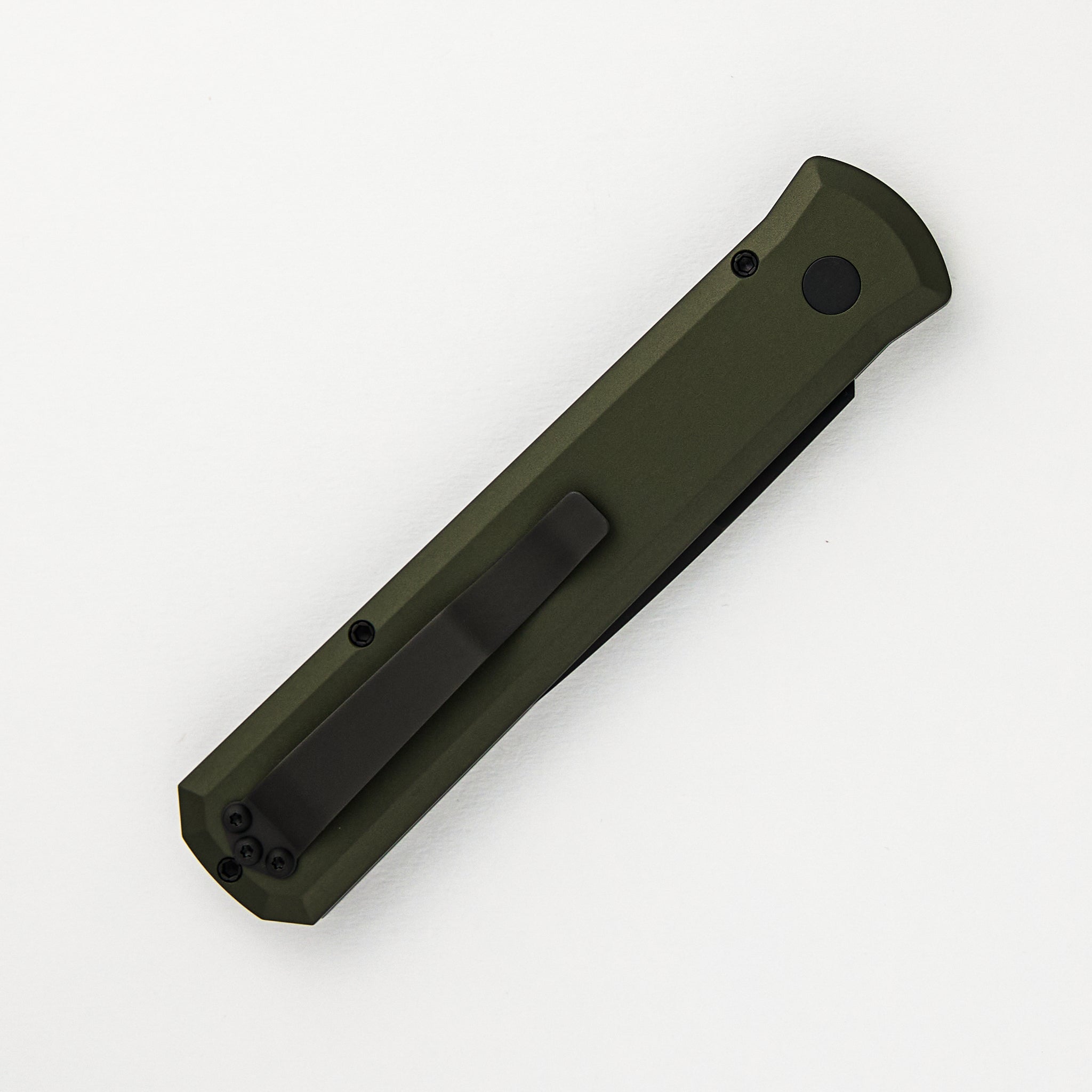 GODFATHER – Solid Green Handle – DLC Black Blade - Black Push Button 921-GREEN