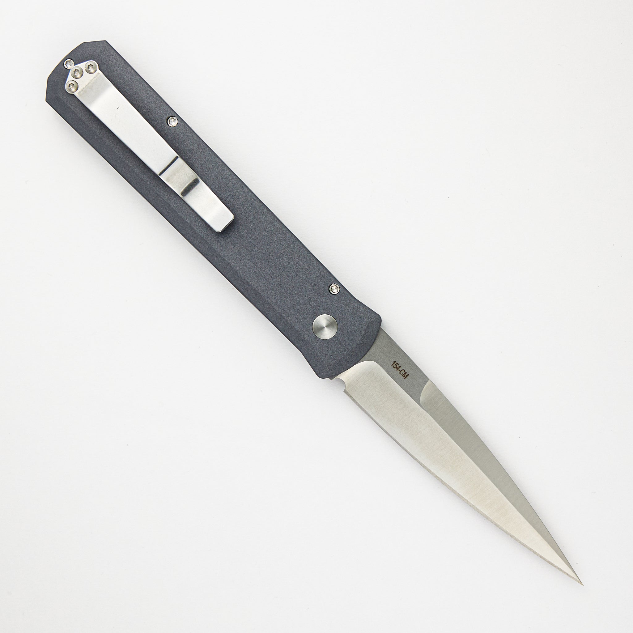 GODFATHER – Solid Special Grey Handle – Satin 154CM Plain Edge Blade 921-Satin-Grey