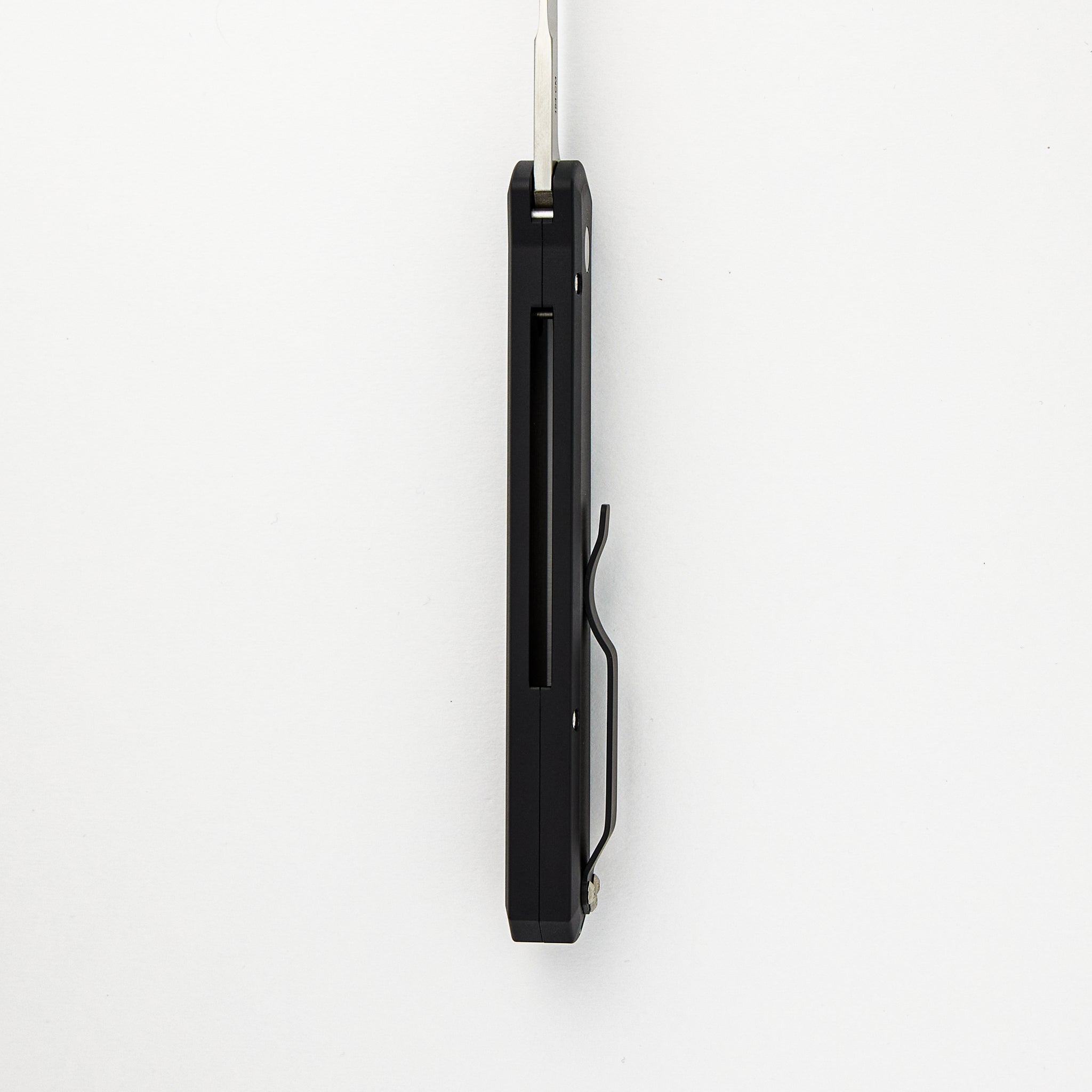 GODFATHER – Solid Black Handle – Satin 154CM Plain Edge Blade 921-Satin